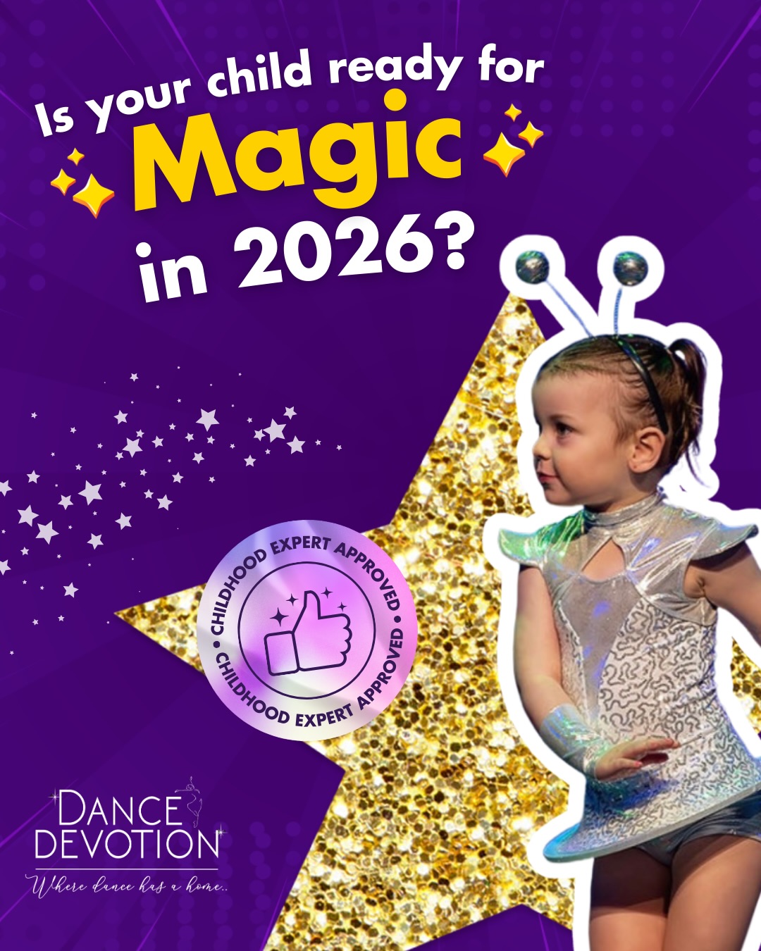 Is your child ready for a little ✨MAGIC✨ in 2026?
Join us for Enrolment Day at Dance Devotion and secure your child’s place in our Ready Set Dance early years program - a nationally recognised program designed to support confident, happy and creative little dancers 💜
📅 Saturday 10th January
⏰ 9:00am – 12:00pm
📍 1/8 Gilpin Street, Dance Devotion Studio
✔️ Enrol in-studio
✔️ Or enrol online from 9am Saturday
At Dance Devotion, our Ready Set Dance program is about so much more than just steps…
🌟 Building confidence
🌟 Sparking creativity
🌟 Developing coordination & musicality
🌟 Making friends and having FUN
From their very first class, your little dancer will feel supported, celebrated, and right at home 💜
✨ Start their magical dance journey today ✨
📩 info@dancedevotion.com.au
@readysetdanceofficial
