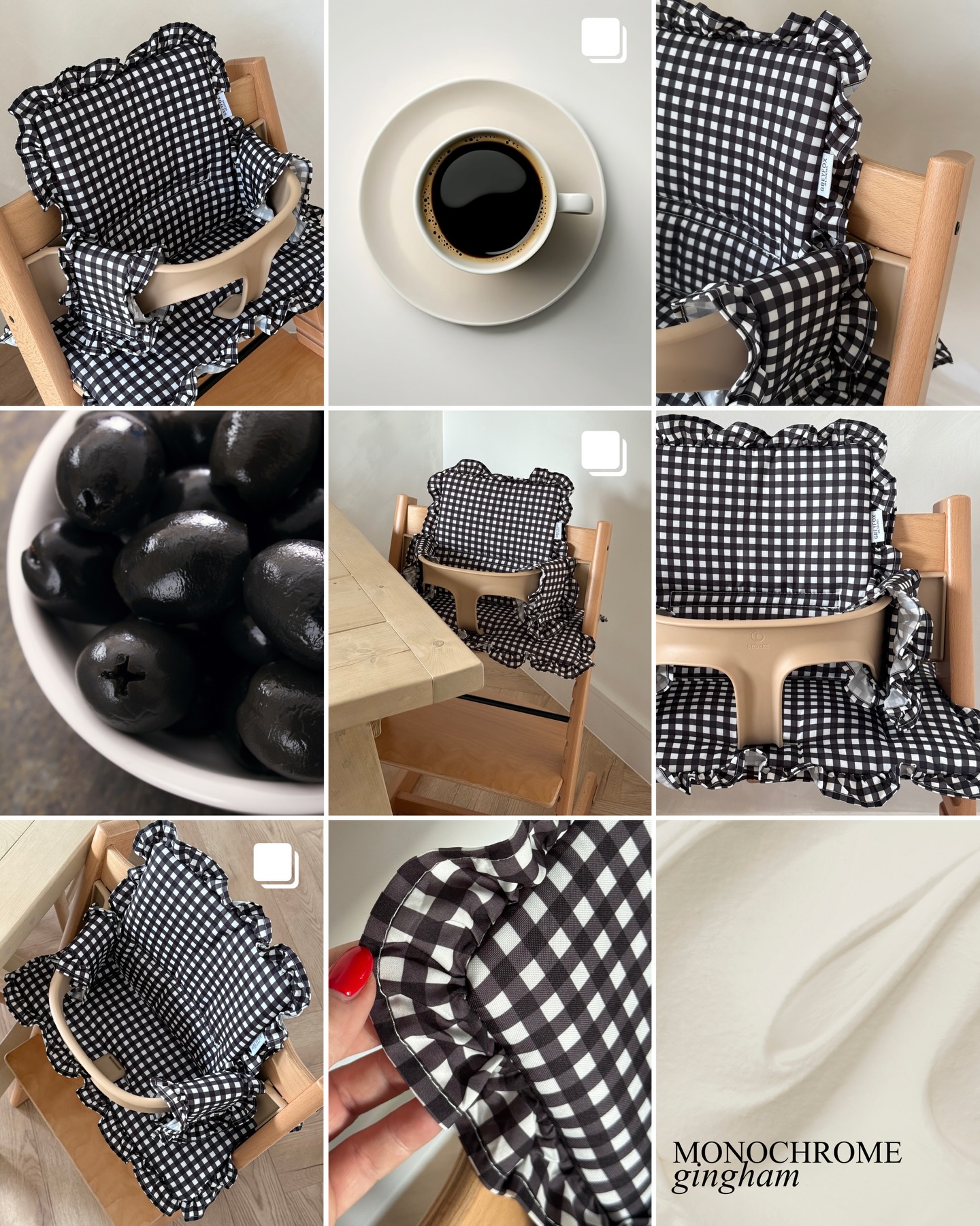 MONO GING 🤍🖤
A chic, classic print you cannot go wrong with 😍.
These NEW ruffle cushions designed to fit the iconic Stokke Tripp Trapp are now live on the website 🛒.
.
.
#stokke #gingham #stokketripptrapp #interior #highchair #greyfoxdesigns #highchaircushion