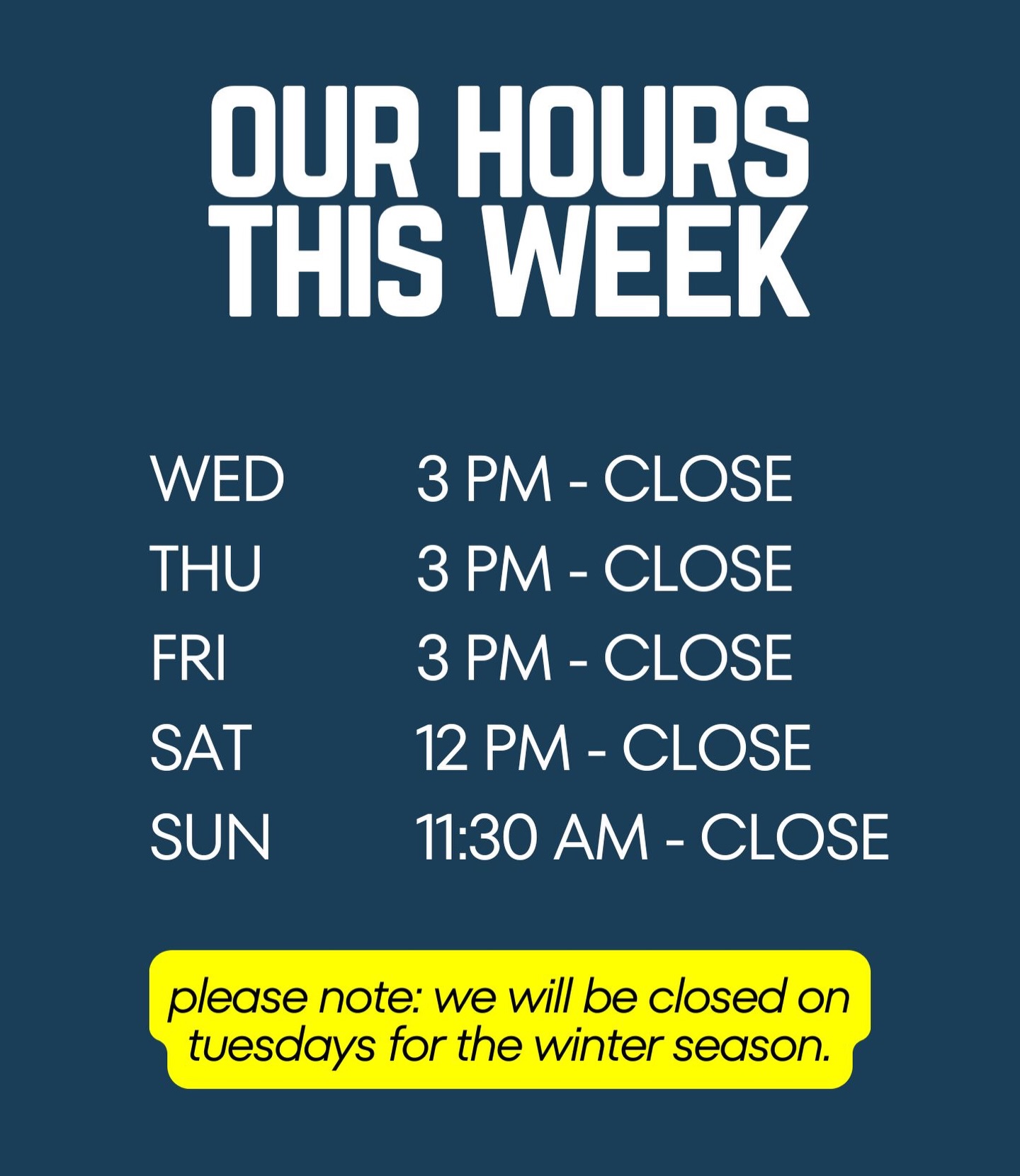 With highs in the upper 50s, come hang with us this week! ☀️🍻