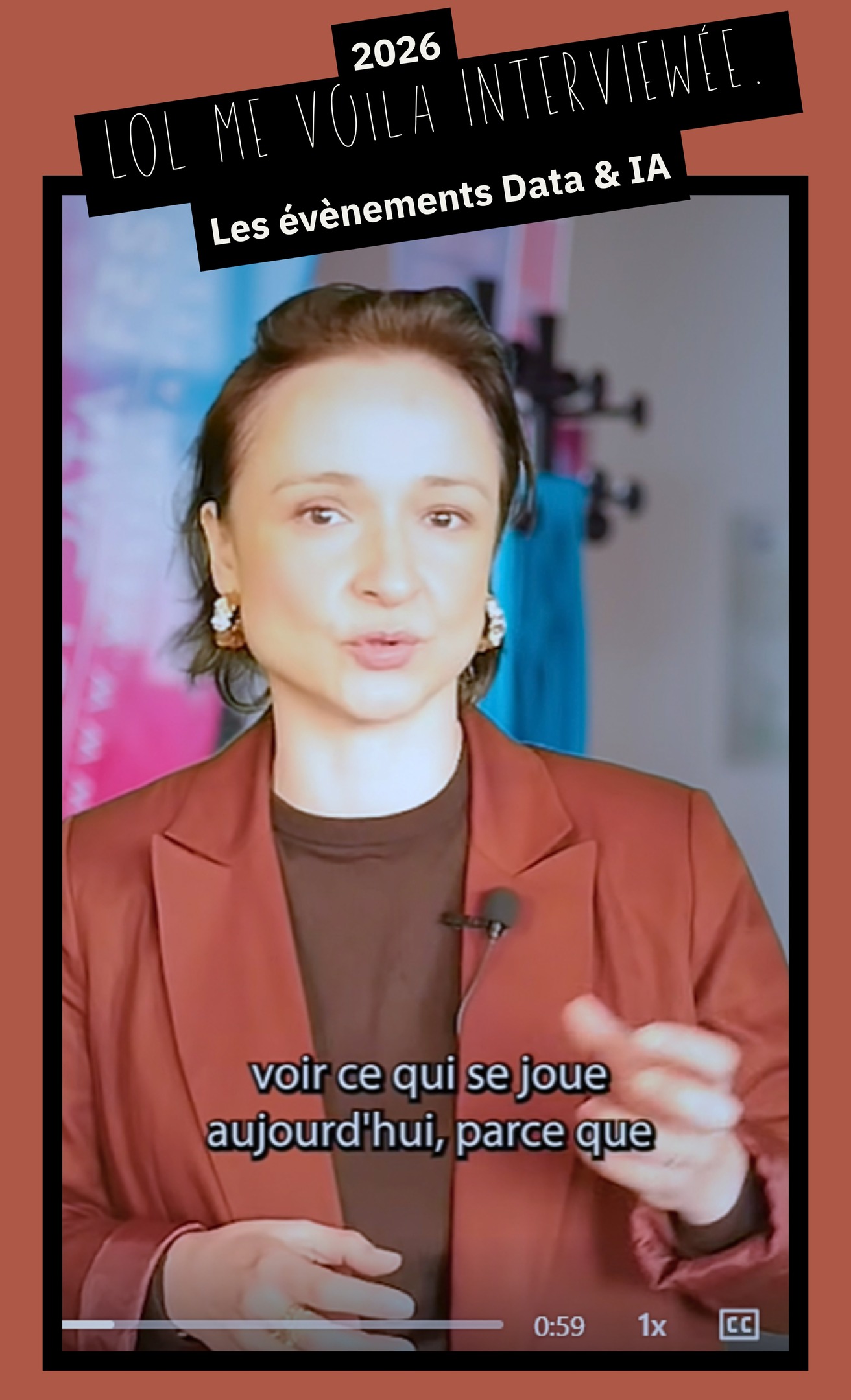 LOL here I am in an interview.
A quick clip from a recent shoot.
Data expo, a talk…
and boom, studio mode 🎙️
green screen!!! THE FANTASY!
🟩💓😅
—————
In March 2025, West Data Festival and the brilliant Christian Travier trusted me to contribute with:
🖤 A data art capsule exhibition “Does data have a soul?”
🎤 and a talk “Data visualization is dead, long live data visualizations!”
With one simple conviction:
there is still a lot of meaning, perspective and critical awareness to bring to data design (in France).
🎙️ 📈 💓 🎙️ 📈 💓 🎙️ 📈 💓
LOL me voilà en ITW
Petit extrait d’une vidéo récente
J’étais là pour une data expo et une conférence…
et bim, embarquée en studio 🎙️
fond vert 🟩💓, le fantasme !
📽️ 🙏🏼 @westdatafestival
#Coulisses #DataLife #Data #IA #WestDataFestival #Numérique #Dataviz #DataArt #DataShow #datatalks