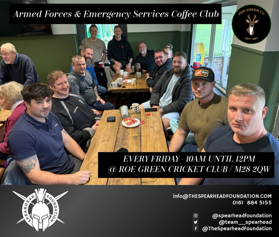🎉BACK THIS WEEK🎉
2025 ✔️
2026 Let’s Go!!!!!
Friday - Coffee Club
📍 Roe Green Cricket Club
⏰ 10am until 12pm
💰 FREE TO ARMED FORCES/EMERGENCY SERVICE COMMUNITY (Thanks to funding making this free to you)
Saturday - Wythenshawe Breakfast Club
📍 Silver Birch Pub
⏰ 9am until 12pm
💰 FREE TO ARMED FORCES/EMERGENCY SERVICES COMMUNITY (Funded - Donations accepted)
🎯 Thursdays returning soon, driving range day coming soon, karting sessions back in February!
📧 INFO@THESPEARHEADFOUNDATION.COM
🍱 - Food support packages being announced soon!
📖 Please continue to support the foundation, we’ve a new team and a new approach. Still working with the organisations we have done including GPs and local authorities!