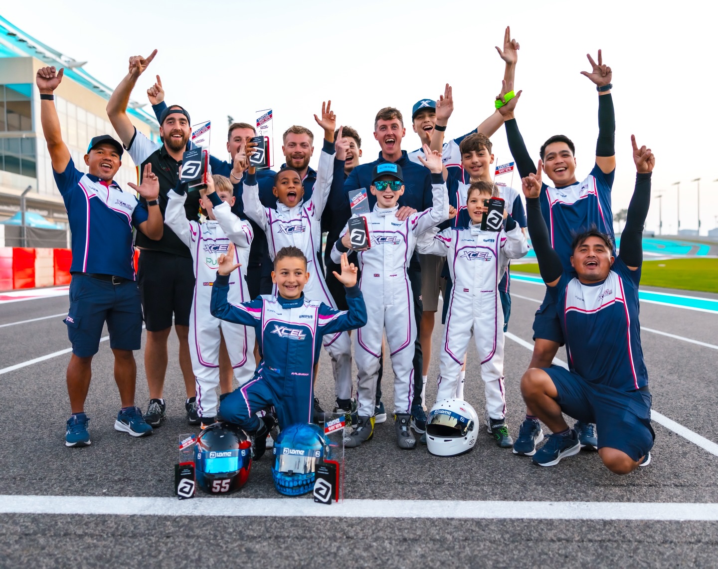 What. A. Team. 💙
7 podiums over the 2 days at Yas Marina last weekend. Amazing start to our 2026.
Ready to get back on track this weekend at Sahara track for the Iame MEC.
📸 - @xtheroad_photography
#xcelmotorsport #energykarts #yasmarina #iameuae