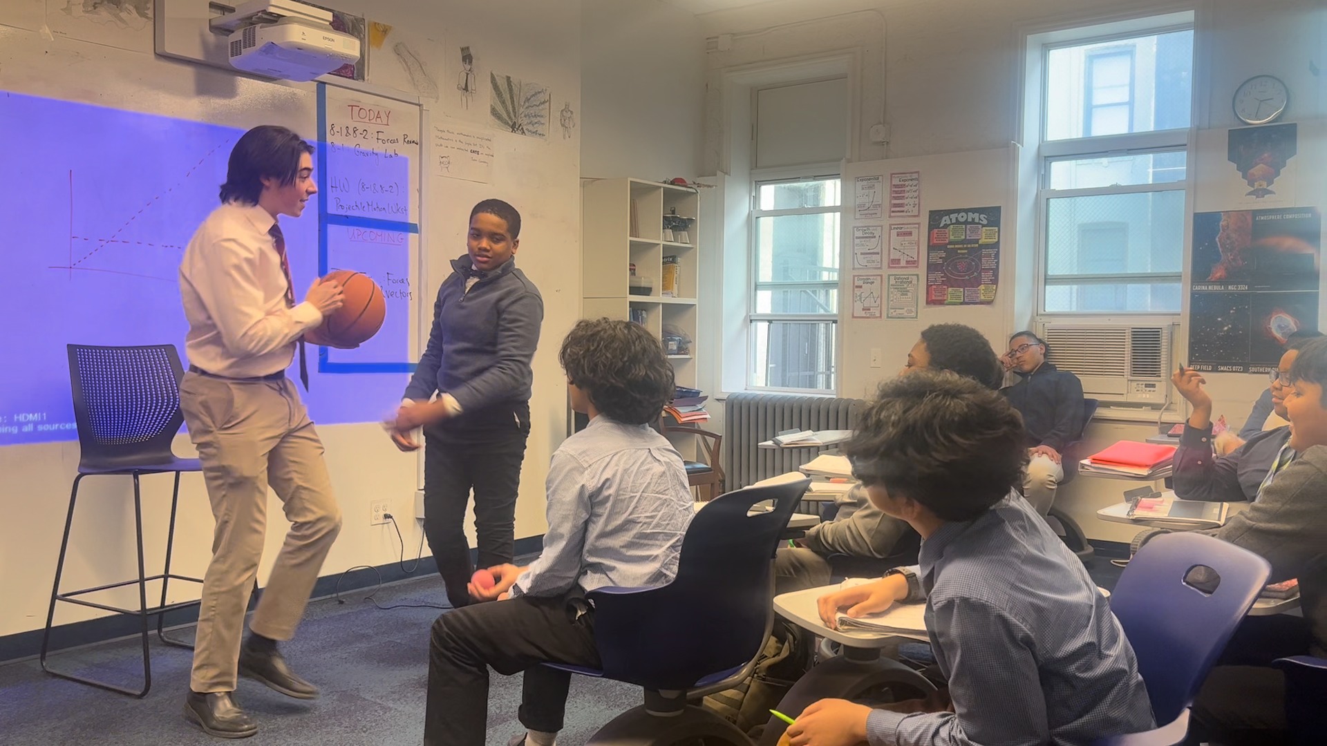 Happy Monday! As we welcome in a new week at school, enjoy Mr. S's physics showcase with the boys. Mr. S, in his first year here, teaches 8th grade Math and Physics at GJA #haveagjaday #financialaidforall
