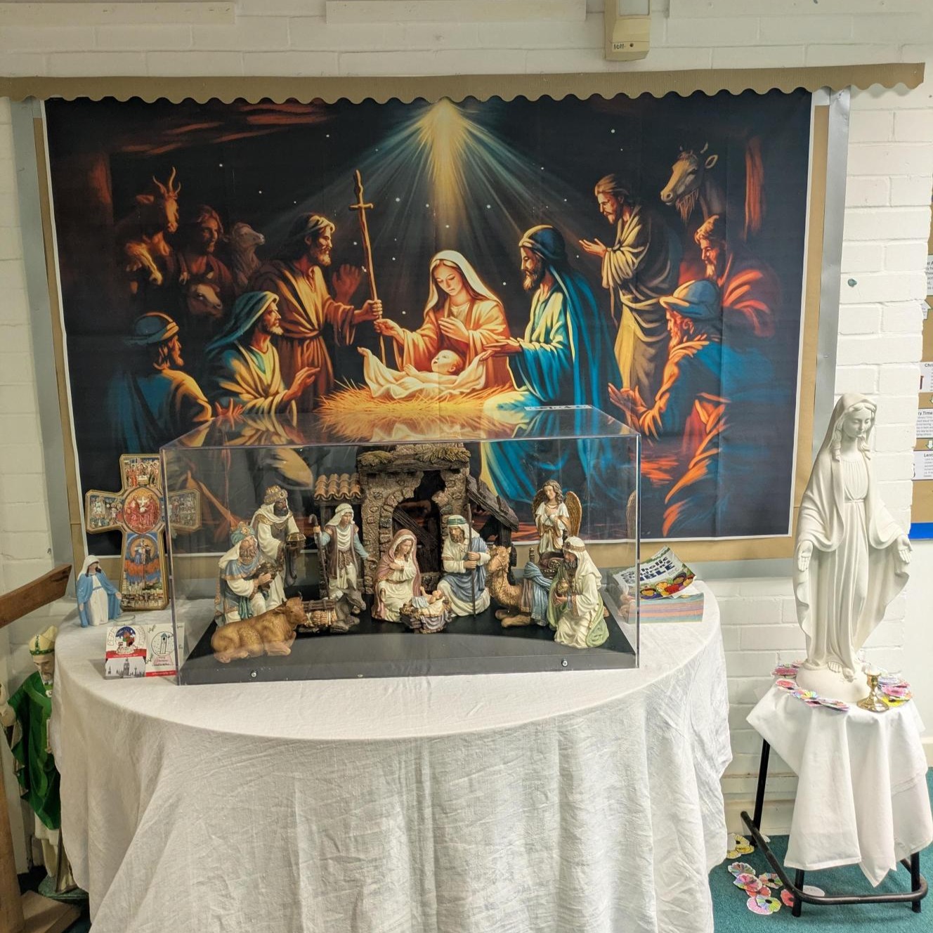 Lovely to be back at school for the Feast of the Epiphany .... and look who has arrived at the stable! "... and they offered him gifts of gold, frankincense and myrrh."