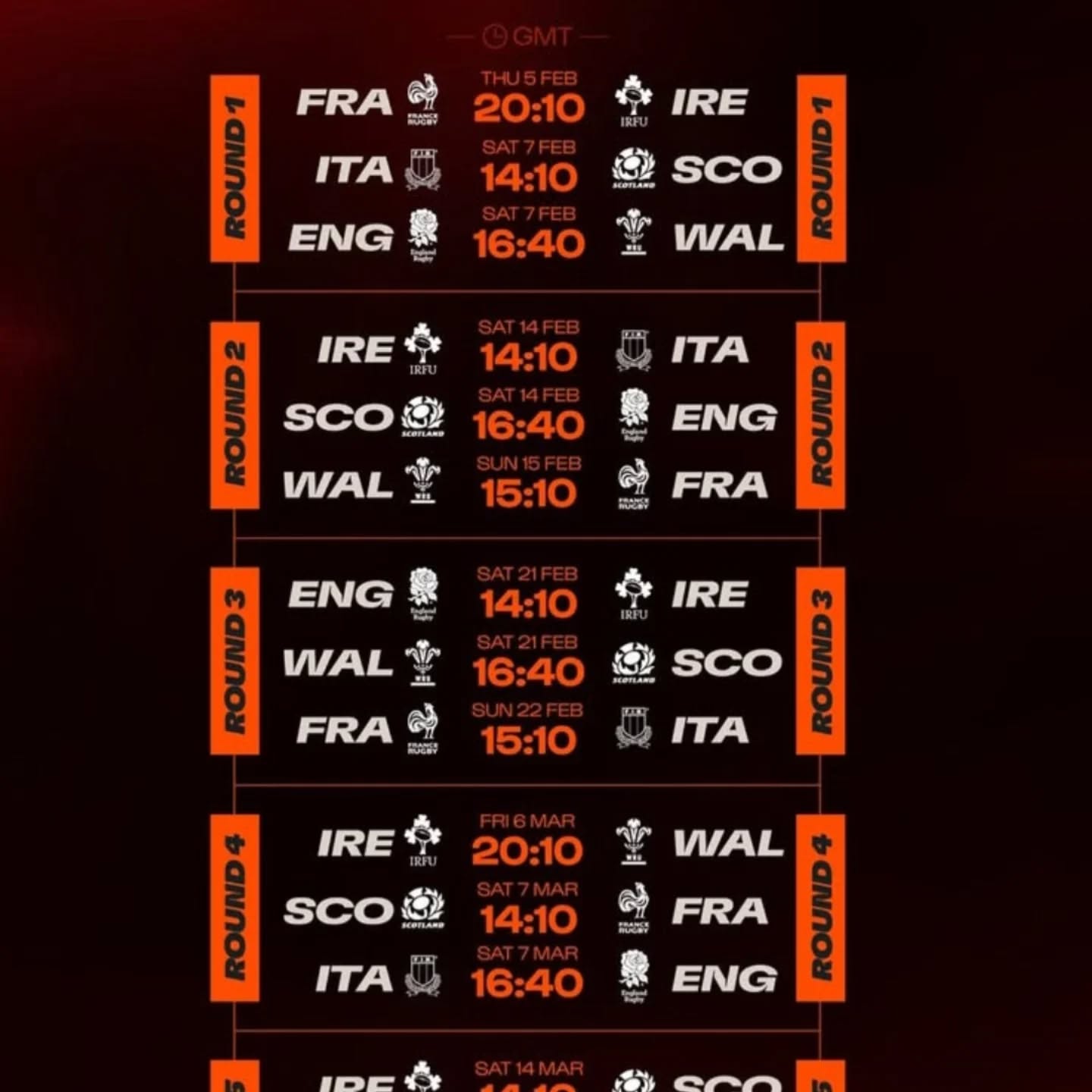 Watch six nations rugby with us. Inside or outside .
Family friendly , great food , drink served to you direct.