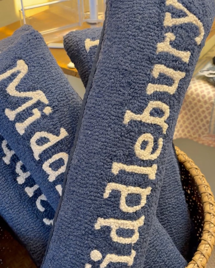 We love to celebrate our town and we love to celebrate the College! These pillows have been a lovely way to do both. These are wool hooked pillows. They make a lovely gift for someone graduating from Middlebury College, an alumni, or anyone that loves Middlebury the store is filling up with all kinds of new and wonderful things so come and see us! #Middleburypillow #rememberMiddlebury #graduationgift #mainstreetshop #tonsofpuzzles #giftshop #birthdaygifts