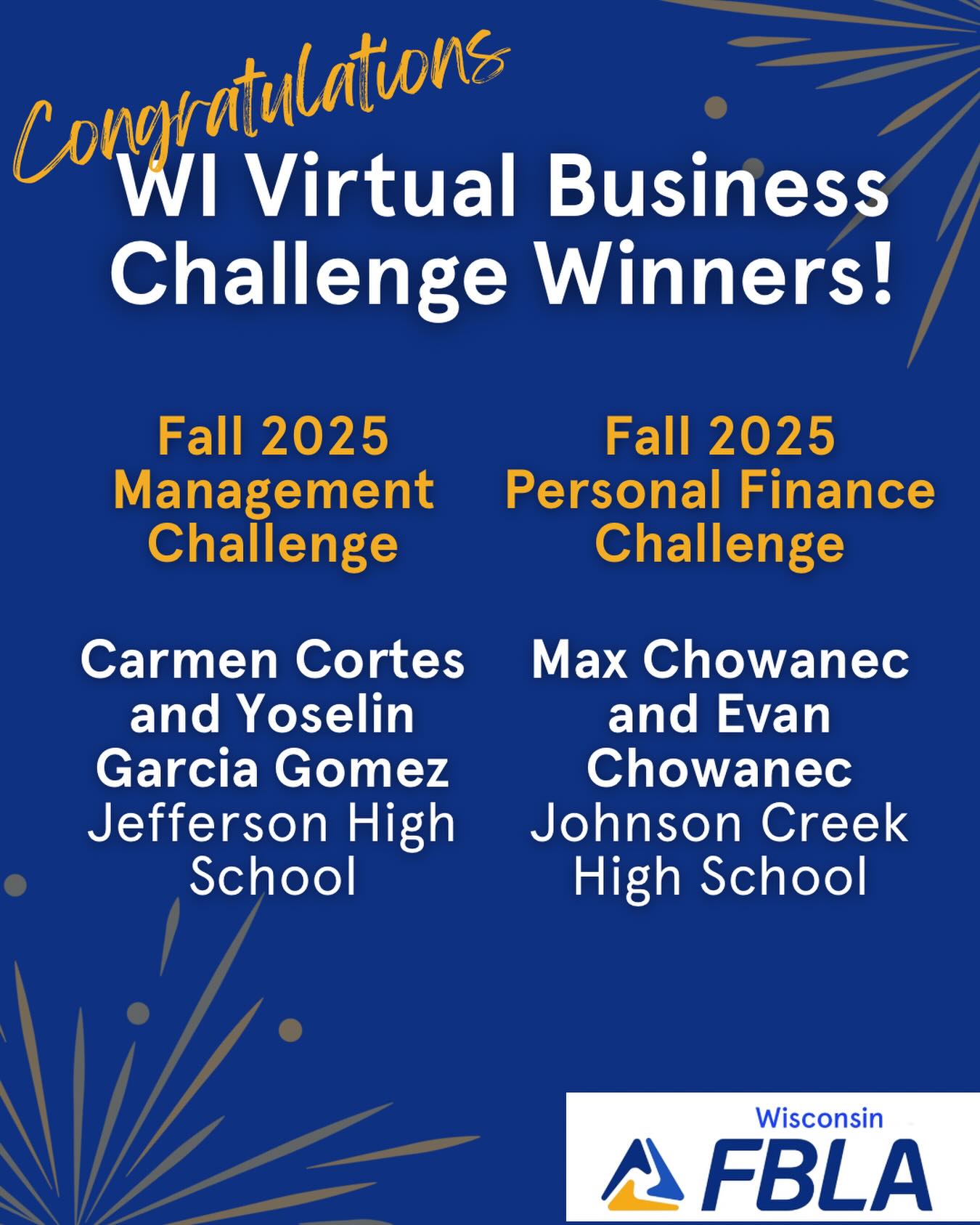 Congratulations to our winners and everyone who participated in these challenges! If you didn’t participate in the fall, don’t worry the Virtual Business challenges are back again this spring!