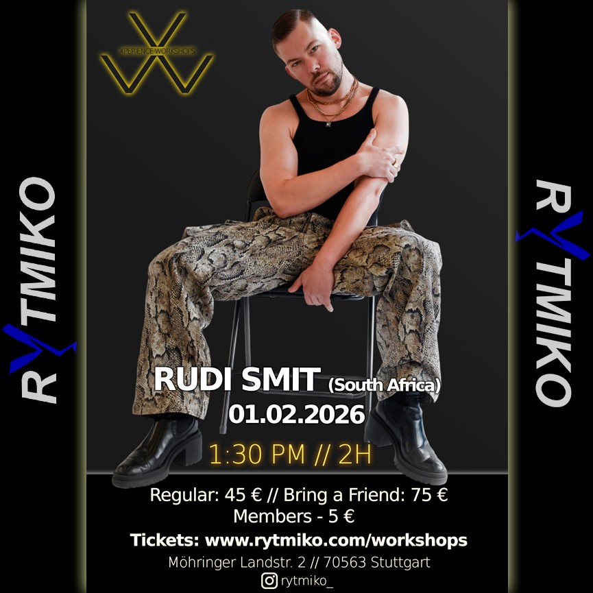 Am 01. Februar präsentieren wir euch RUDI SMIT (Südafrika) bei unseren Xperience Workshops
.
Erlebe einen einzigartigen Commercial-Workshop mit Rudi Smit – roh, kraftvoll und absolut mitreißend. Sein Stil verbindet Commercial, freie Bewegung und explosive Energie zu einem Ausdruck, der intensiv, kompromisslos und absolut präsent ist – irgendwo zwischen Erdung, Explosion und purer Power.
Rudi tanzt nicht einfach – er entfesselt Bewegung. Sein Style geht direkt ins Gefühl, reißt dich aus dem Kopf und bringt dich voll in den Körper. Echt, wild, tief und einfach extravagant.
Dieser Workshop ist für alle, die mehr wollen als Schritte: mehr Ausdruck, mehr Freiheit, mehr Gänsehaut. Komm und spüre, was Bewegung wirklich kann.
<<<<<<<<>>>>>>>>
#rudismitchoreography #danceworkshopsgermany #danceworkshopsstuttgart #dancers #xperienceworkshops #0711 #commercialdance #rytmiko