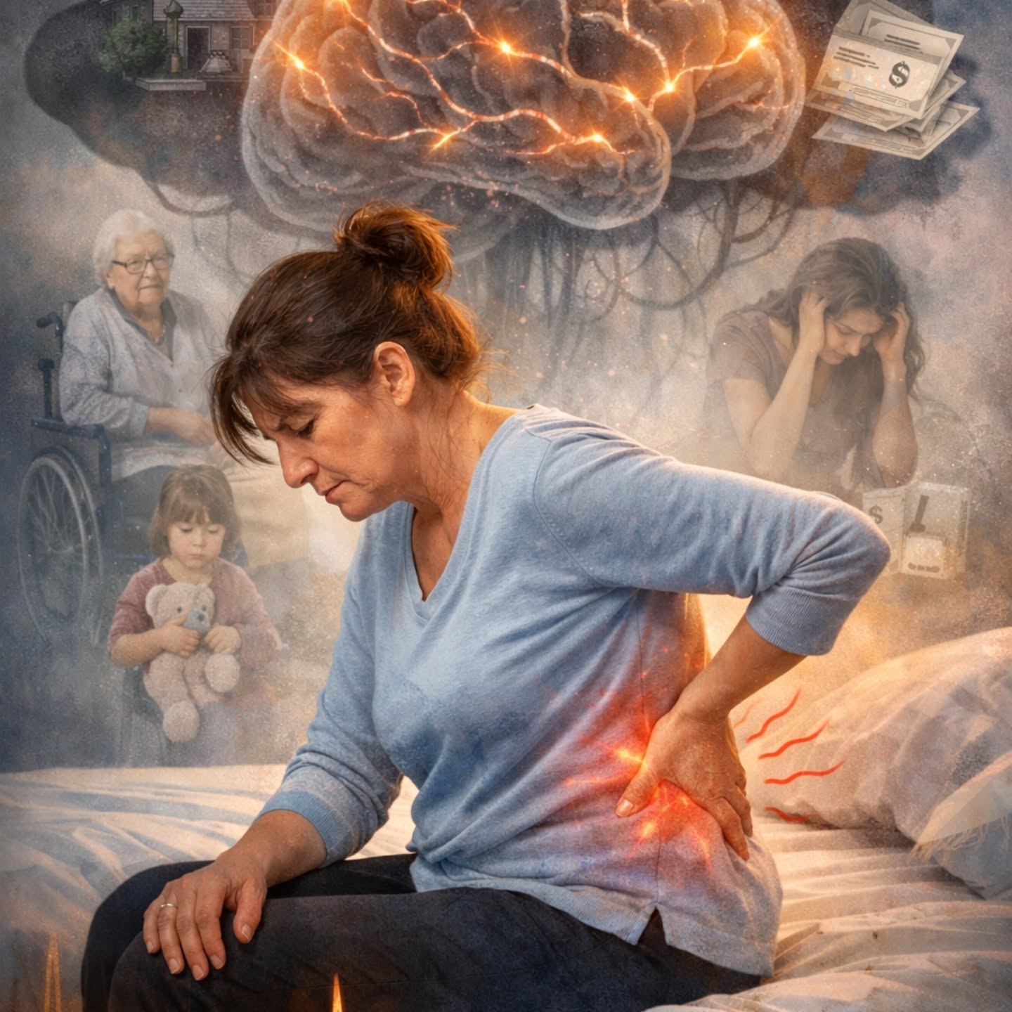 Crônicas da Dor Crônica
O peso da vida e a dor lombar persistente
A dor crônica raramente é apenas um problema do corpo. Ela carrega histórias, contextos, responsabilidades e emoções. Hoje, compartilho um caso clínico que ilustra como o peso da vida pode se expressar como dor física.
O caso de uma paciente com dor lombar crônica
Nossa paciente é uma mulher de 55 anos.
Ela é a base da família.
Cuida da neta, ajuda a mãe idosa, preocupa-se constantemente com a filha que enfrenta problemas psicológicos. Além disso, trabalha para garantir o sustento da casa, atuando no ramo de confecções. Sua rotina é intensa e contínua, sem pausas reais para descanso.
Quando chegou ao consultório, buscava tratamento para dor lombar, mas já avisava, com certo desânimo, que havia passado por inúmeros tratamentos sem sucesso.
Relatava dores muito fortes ao acordar, que permaneciam ao longo do dia, diminuindo apenas um pouco com o passar das horas.
Uma rotina que não permite parar
Além do trabalho e dos cuidados com a casa, sua rotina incluía:
cuidar da neta, que possui transtorno do espectro autista e precisa de terapias frequentes;
auxiliar a mãe idosa;
lidar com preocupações emocionais constantes relacionadas à família.
Essa paciente convive com dor há mais de um ano. Portanto, estamos falando de dor crônica.
O que essa paciente sente em relação à dor
Durante a conversa, ela expressou sentimentos muito comuns em pessoas com dor crônica:
Acredita que a dor é terrível e talvez nunca melhore
Relata ter deixado de gostar de atividades que antes lhe davam prazer
Fica preocupada por longos períodos por causa da dor
Acredita que exercício físico não é adequado para alguém “com o problema dela”
Percebe que a dor está se espalhando: da lombar para o quadril e o joelho
Esses pensamentos não são fraqueza. Eles fazem parte do processo da dor crônica.
O que a ciência diz sobre dor crônica
A ciência já sabe que dor crônica é um contexto, não apenas uma lesão.
Fatores como:
ambiente familiar,
problemas financeiros,
dificuldades emocionais,
estresse no trabalho,
frustrações acumuladas,
influenciam diretamente a forma como o sistema nervoso percebe a dor.
Quando a pessoa vive constantemente sob pres