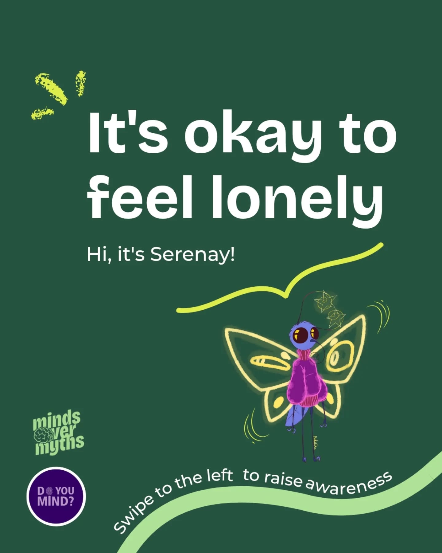 It's okay to feel lonely.🫂
It’s okay to sit with this feeling for a while. You don't have to fix it immediately, and you certainly don't have to apologize for it.💚
#mentalhealth #mindsovermyths #doyoumind #erasmusplus #mhambassadors