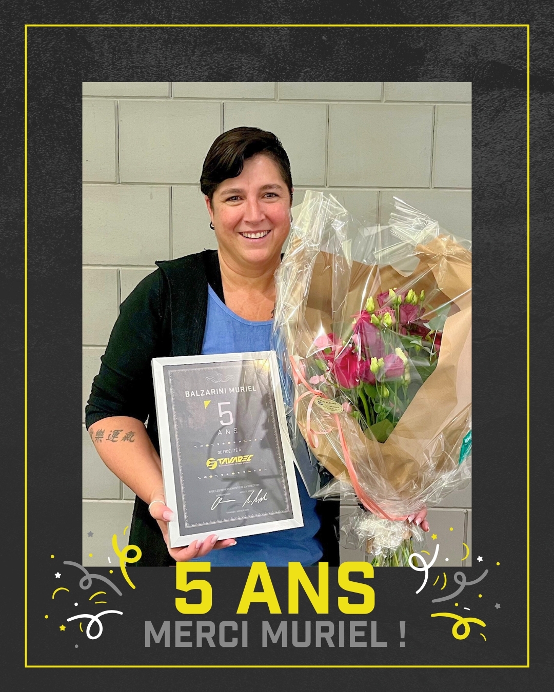 Muriel fĂȘte ses 5 ans chez Tavadec đ
Un grand merci pour son engagement, son expertise et son formidable esprit dâĂ©quipe.
Nous sommes vraiment ravis de tâavoir avec nous ! đđ»
#tavadecsa #jubile #5ans #remerciements