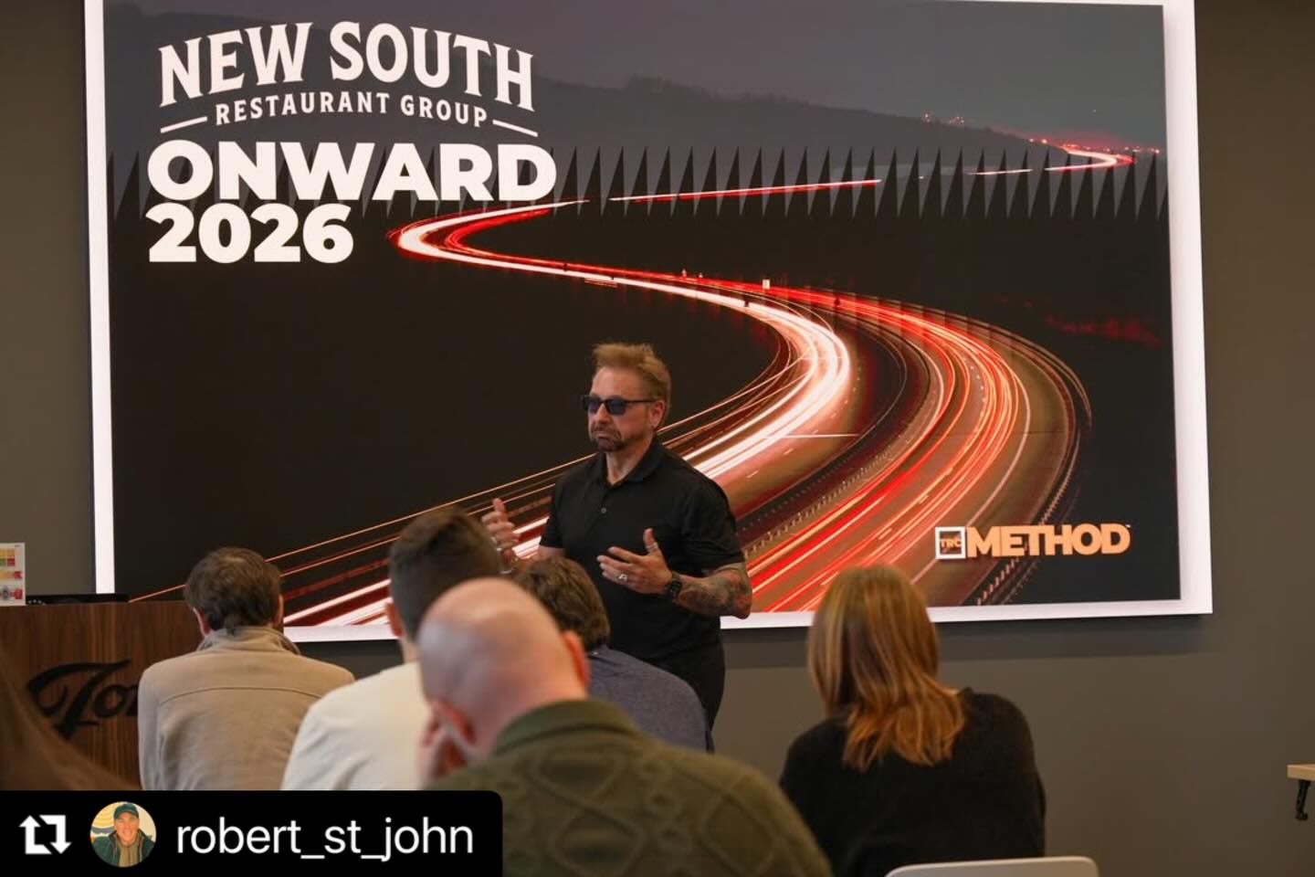 #Repost @robert_st_john
・・・
Thanks to Jones Companies for letting us use their excellent conference facilities for New South Restaurant Group’s annual Leadership Retreat.
This year’s theme: Obsessed with the Guest. Thanks, also, to @donaldburns — the executive coach to our leadership team, and my personal executive coach— for flying in from Arizona again this year to facilitate these next two days.