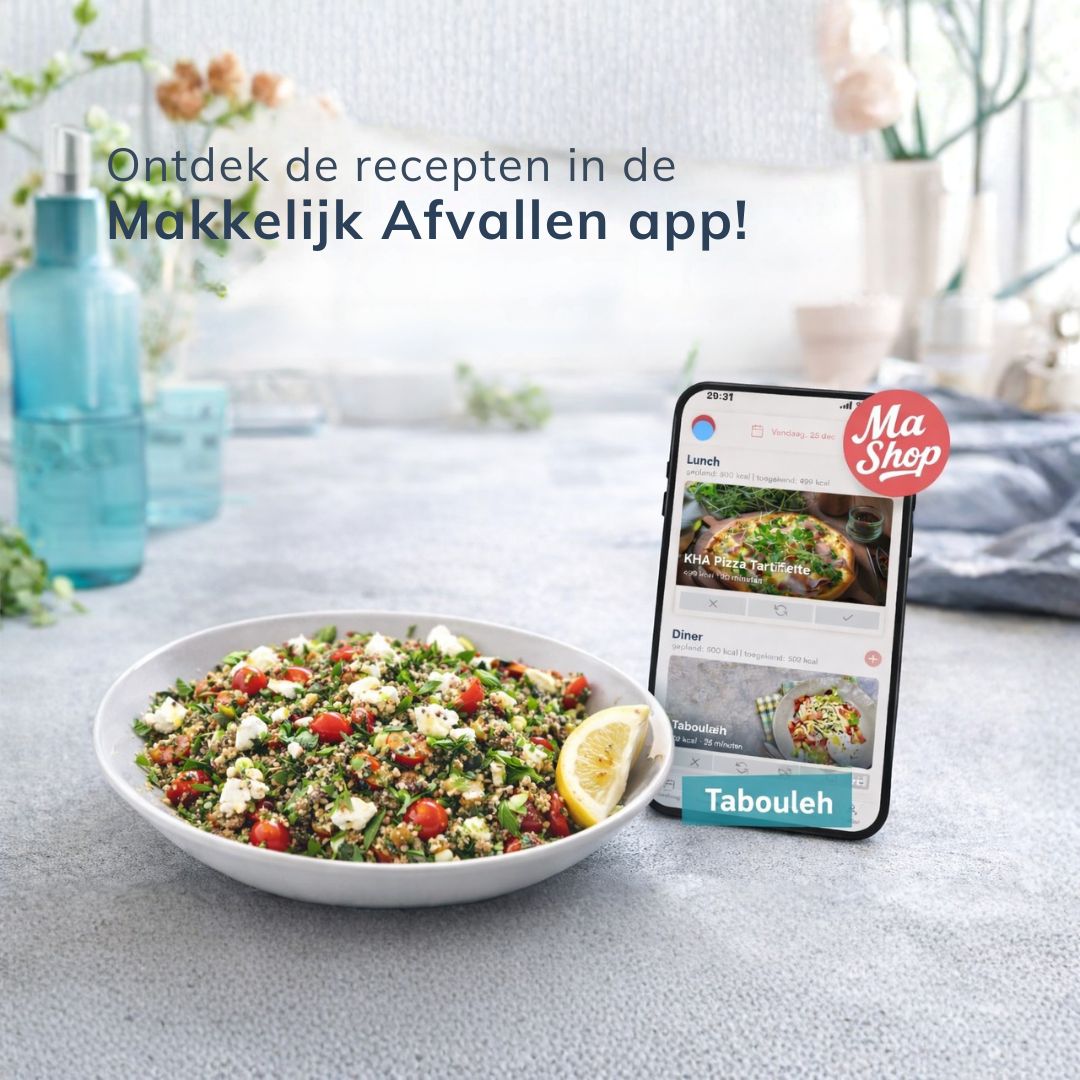 Dit soort frisse gerechten vind je in de Makkelijk Afvallen app 🥗
#gezondleven #budgetproofeten #energiekleven #gezondheidvooraan #nutritionapp #makkelijkafvallen
🥙 Tabouleh
Licht, vezelrijk en boordevol smaak.
Perfect als lunch of bijgerecht binnen een koolhydraatbewuste leefstijl.
Bij Makkelijk Afvallen draait het niet om schrappen,
maar om slim kiezen, combineren en genieten.
👉 In onze app krijg je:
✔️ Direct toegang tot een uitgebreide receptenbibliotheek
✔️ Filters per doel (koolhydraatarm, vegetarisch, diabetesvriendelijk, keto, …)
✔️ Weekmenu’s die je kan aanpassen aan jouw situatie – én je gezin
📲 Nieuwsgierig?
Ontdek hoe de Makkelijk Afvallen app voor jou werkt → link in Bio https://www.rfr.bz/i00b5f4