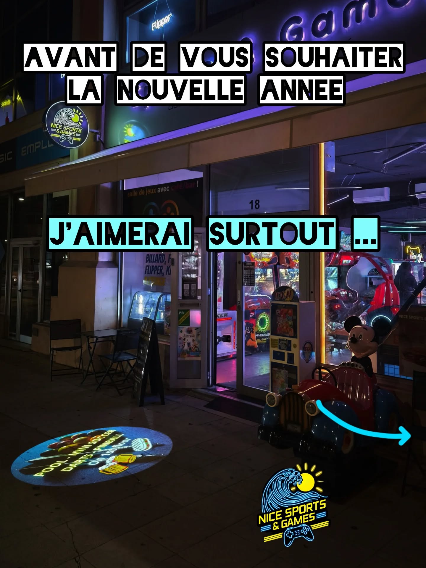 Bonne année 2026 à tous !
Amour - Paix - Bonheur
Nice Sports & Games va continuer de se développer pour vous offrir toujours plus de ces moments de bonheur dans notre @villedenice
#jeux
#anniversaire
#billard
#karaoke