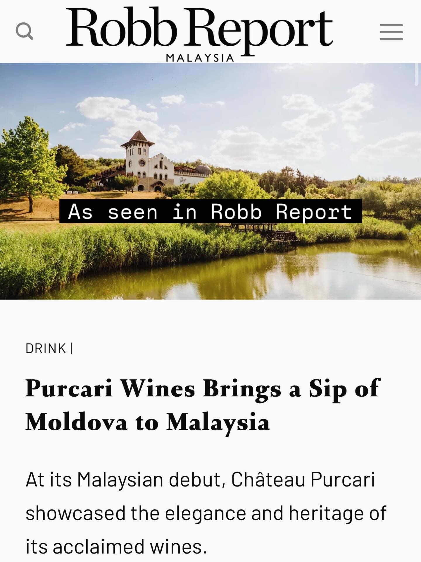 Good wine @purcari_wines speaks for itself, but it is elevated when @robbreport_malaysia talks about it too.
We appreciate the feature.
Read the full article: Link saved in our “In the Press” Highlight.
#vinulwinesmy #purcariwines #robbreport #finewines