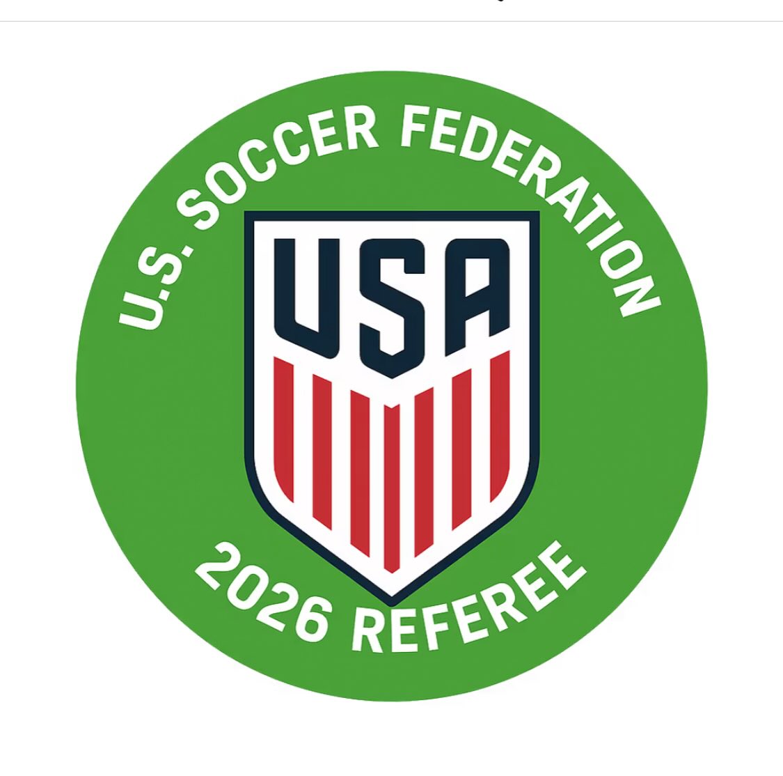 When we see a referee wearing a green badge in the new year, it’s a visual cue that the referee is a minor—reminding players, coaches, and spectators to show patience, encouragement, and respect. Youth referees make up about half of the referee community. Did you know anyone 13 or older can become a USSF referee? More info in bio. Let’s encourage everyone to let players play, coaches coach and referees ref #respectthecall