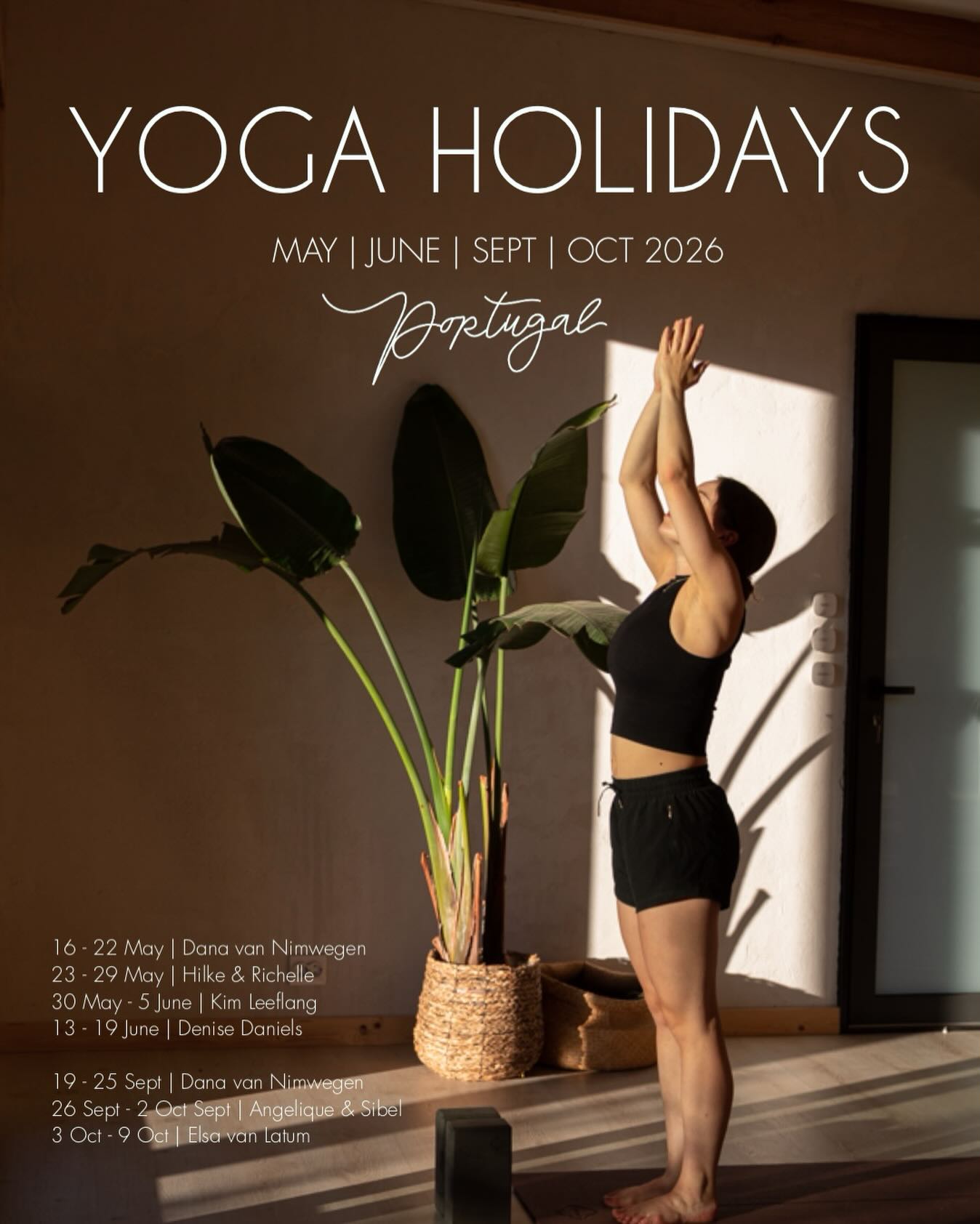 Yoga Holiday Agenda 2026
Our yoga holiday weeks focus on the perfect combination between relaxation, yoga, food and day trips.
A holiday where you can exhale while being in nature, book a massage (or 2), getting spoiled by the delicious food we serve you, enjoy daily yoga, an afternoon in a beautiful spa and much more.
Order a cocktail or cappuccino at our bar and finish your book, take a siesta or a plunge in the pool (or ice bath, if you dare 😜).
For coming season we are collaborating with these amazing yoga teachers (again):
16 - 22 May | Dana van Nimwegen @dana.vannimwegen
23 - 29 May | Hilke & Richelle @hilkebastiaansen @r.ichelle_
30 May - 5 June | Kim Leeflang @kimleeflang_yoga
13 - 19 June | Denise Daniels @episodewanderful
19 - 25 Sept | Dana van Nimwegen @dana.vannimwegen
26 Sept - 2 Oct Sept | Angelique & Sibel @vaneangelique @sibelkartal_
3 Oct - 9 Oct | Elsa van Latum @lionesselsa
See our website for more info: www.landofdeveza.com/yogaholidays
Questions? Feel free to call or WhatsApp Karin +31610500630
Enjoy your day!
.
#retreatportugal #yogaholiday #yogaholidaysportugal #retreatcenter