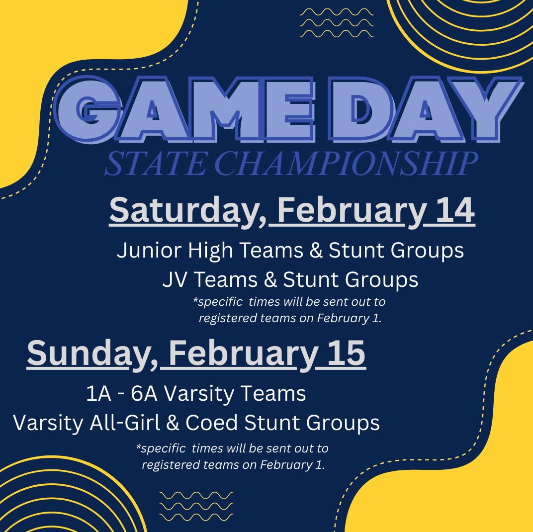 GAME DAY OUTLINE 💙💛
GET REGISTERED TODAY!!!