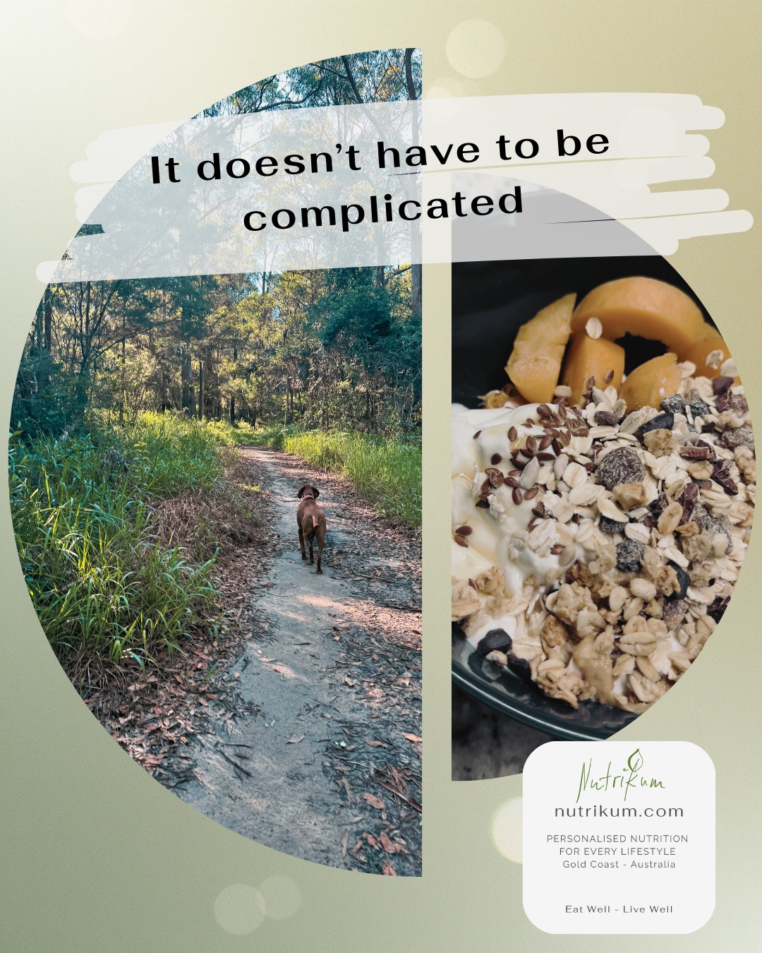 Staying active and eating well doesn’t have to be complicated. A walk, some fresh air, and simple, nourishing food can go a long way — and I’m happy to help you with that!
I support a wide range of nutrition goals for general health in women and men, with a special focus on women’s health, active lifestyles, digestive health, including the Low FODMAP diet and fructose intolerance.
I provide practical, personalised nutrition guidance to help you feel your best.
Visit my website to learn more or give me a call!
Chat soon, Karin
🌐 www.nutrikum.com
📧 info@nutrikum.com
☎️ 0499023798
🌏 Gold Coast | Australia ☀️ 🇦🇺
�🇩🇪 🇦🇹🇨🇭Deutsch willkommen
#Nutritionist #WomensHealth #DigestiveHealth #LowFODMAP #FructoseIntolerance #HealthyEating #ActiveLifestyle #PersonalisedNutrition #NutritionSupport#SimpleWellness #ActiveLiving #HealthyEating #EverydayMovement #NourishYourself#GoldCoastNutritionist #HealthyEatingGC #GoldCoastWellness #NutritionSupport #EatWellGoldCoast