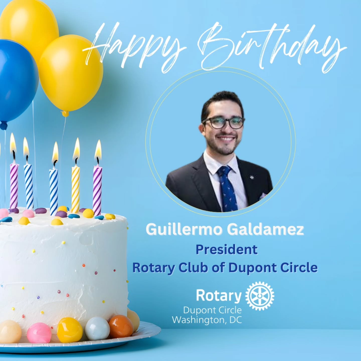 Birthday wishes to our President @g.g_dc today. Thank you for your leadership. #dupontrotary #serviceaboveself