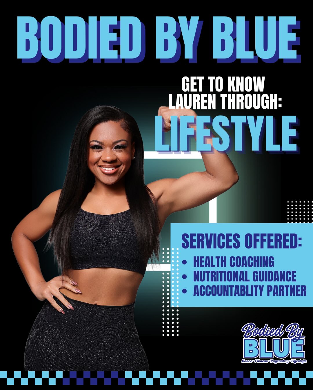 Get to know me through lifestyle! Living a healthy lifestyle helps me look and feel my best. Age is nothing but a number when it comes to living your life to the fullest. Some of the lifestyle services that Bodied by Blue offers are:
* Health Coaching
* Nutritional Guidance
* Accountability Partner
Contact us today to start living your life to the fullest!
#bodiedbyblue #lifestyle #fitness #healthyliving