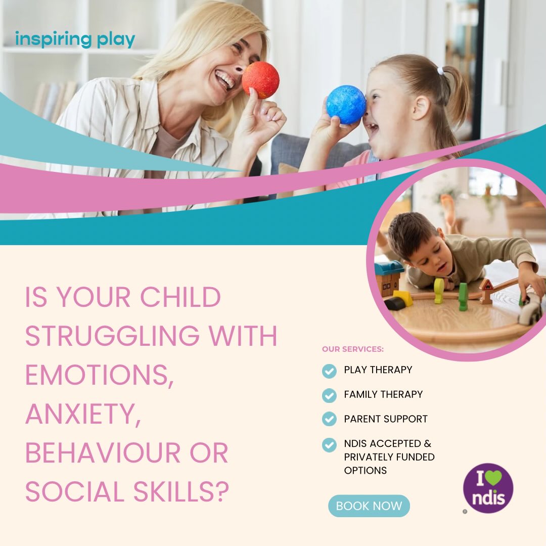 Start the New Year with Support for Your Child and Family!
Is your child struggling with emotions, anxiety, behaviour difficulties or social skills?
Play Therapy could be the safe, nurturing space they need to thrive.
At Inspiring Play: Play Therapy Sunshine Coast, we empower children to explore their feelings, build resilience, and develop essential soical and emotional skills, all through the power of play.
New Year, New Opportunities!
We’re excited to announce additional play therapy spaces are now available. Start 2026 with support tailored to your child’s individual needs.
Book Now to secure your spot and take the first step towards a brighter year for your family.
Visit our website: www.inspiringplay.com.au
Or call us today to learn more on 07 5241 5991
Let’s make this year one of growth and emotional well-being for your child.
Inspiring Play is here to support you and your child. 🩷