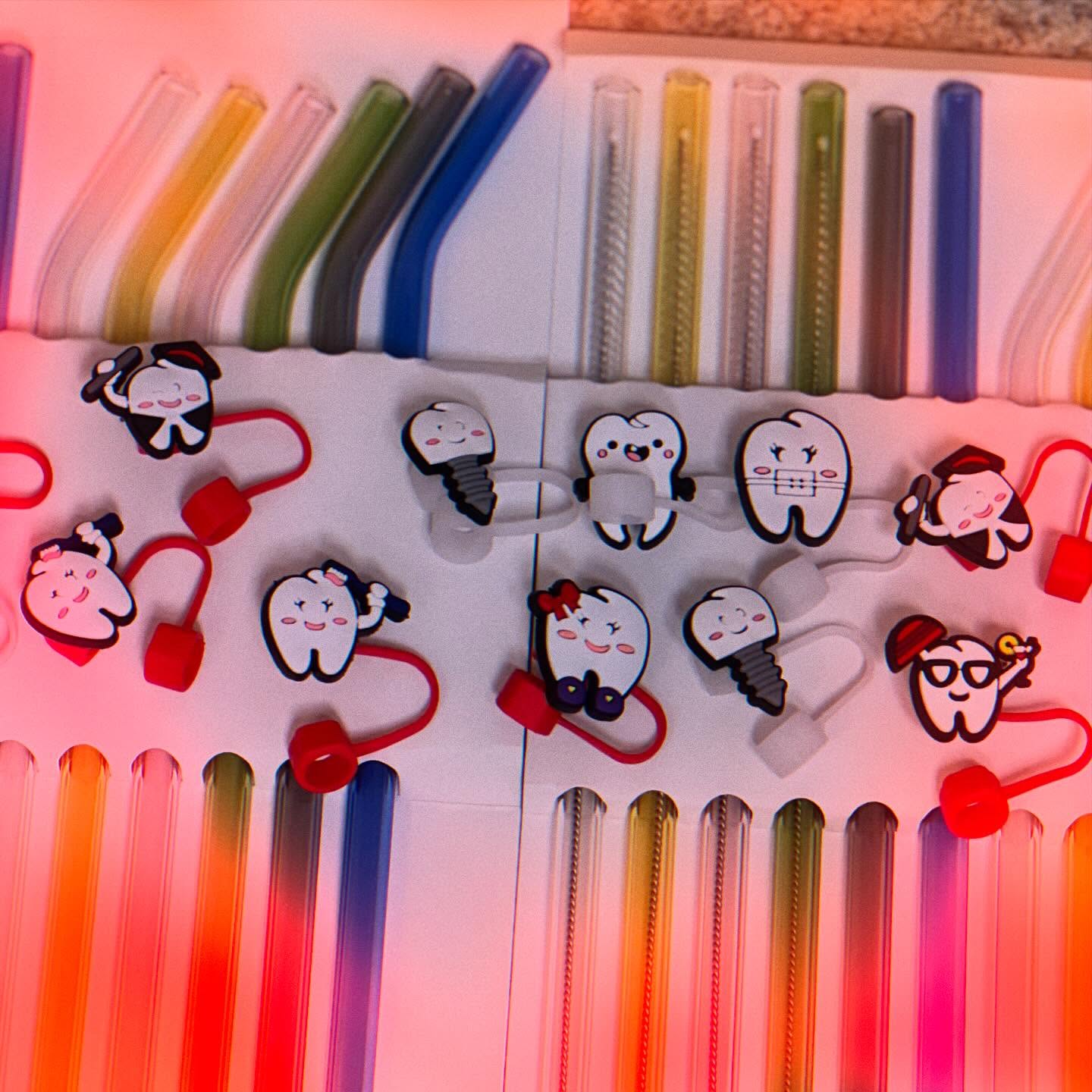 Got the girls some fun straws and caps for #nationaldrinkingstrawday which was a couple days ago, but we don’t work on weekends so…