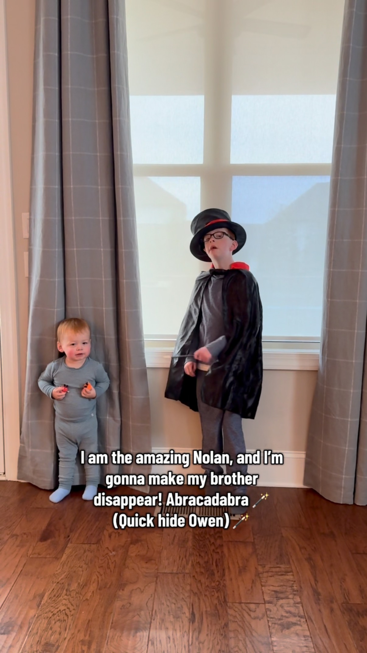 Practice makes perfect and a little brother assistant may be the best one! 🪄 🎩 #magic #magictricks #autism #inclusionmatters