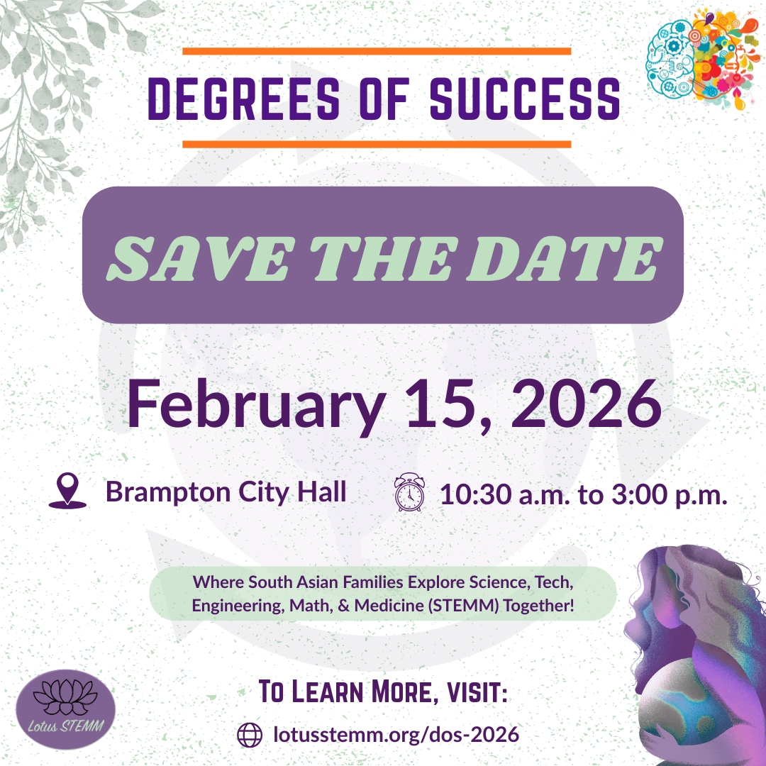 🚀 SAVE THE DATE 🚀
Degrees of Success is coming to Brampton City Hall on February 15!
This inclusive Science, Technology, Engineering, Mathematics, and Medicine (STEMM) conference is all about access, representation, and opportunity with inspiring speakers, hands-on activities, and real stories from diverse pathways.
Perfect for curious minds and future changemakers ✨
More details coming soon..stay tuned!