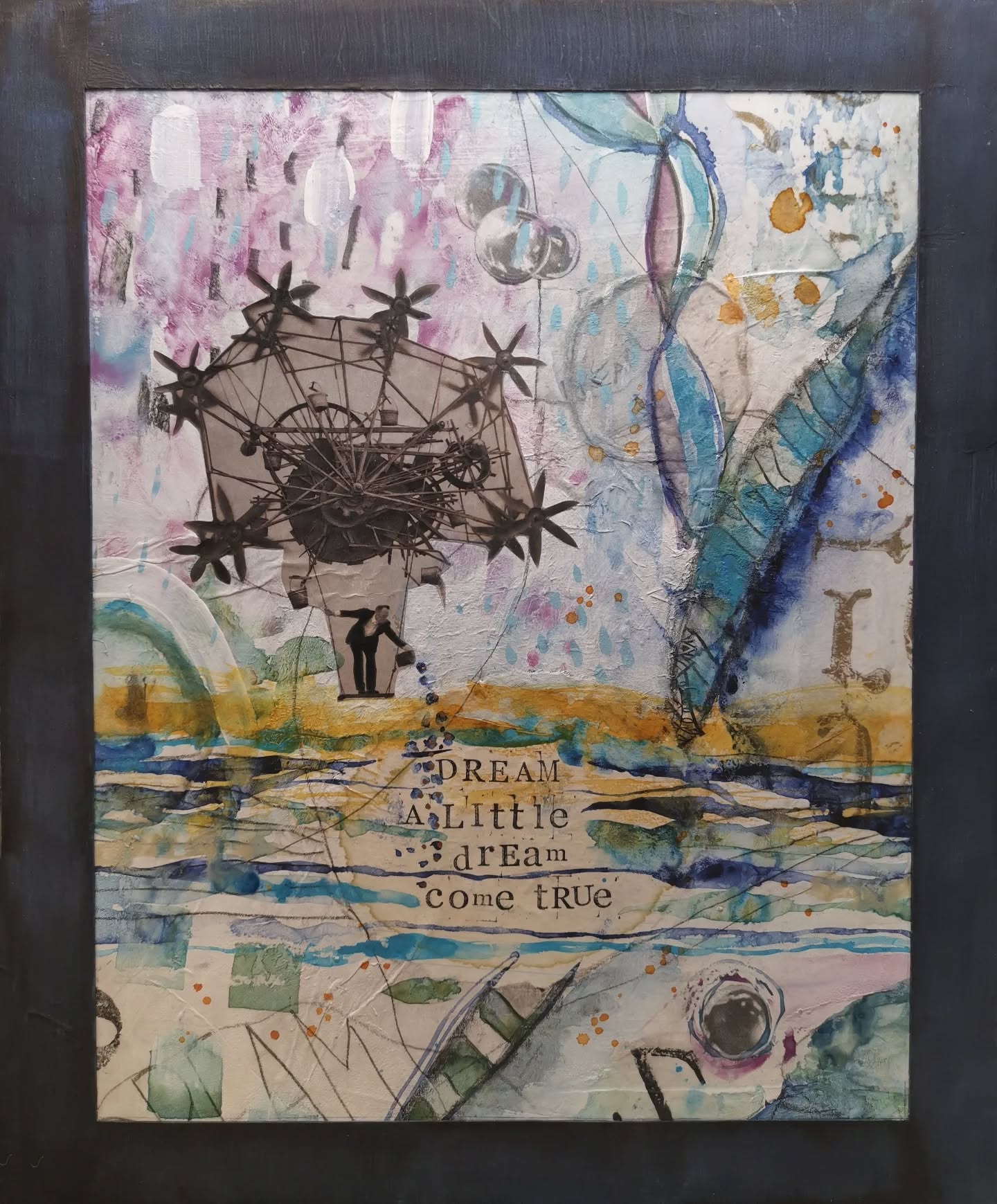 You know that tune? Dream a Little dream come true! Dream is my word for 2026
Mixed media collage using watercolors, gesso, modeling paste, embossing powders and charcoal pencil for the season opener of #wanderlust26class
#eaclasses #everythingartuk