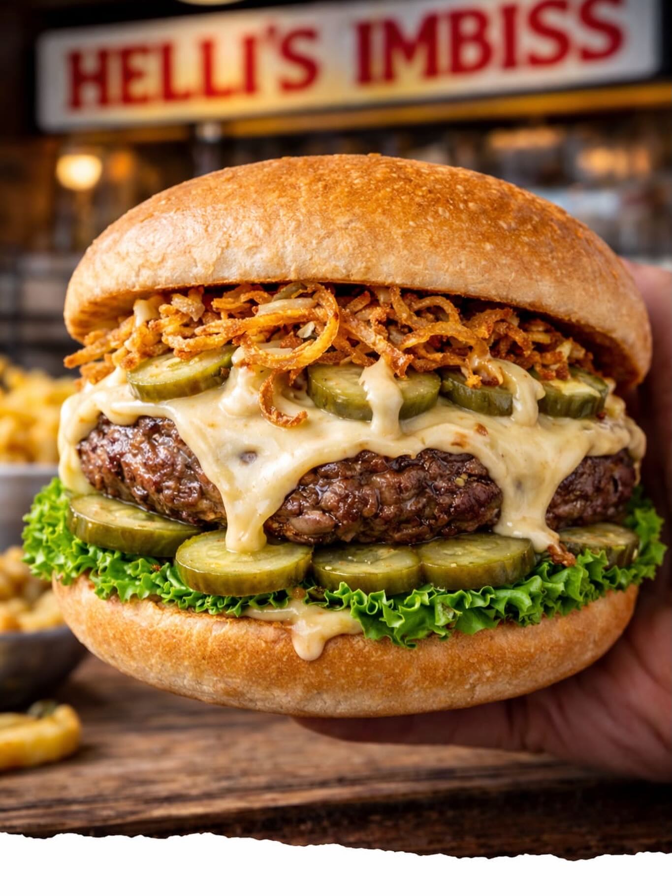 🍔🔥 NEU bei Helli‘s Imbiss 🔥🍔
Der Alpen-Crunch Burger
🥩 Saftiges Beef
🧀 geschmolzener Raclette
🧅 hausgemachte - knusprige Röstzwiebeln
🥒 frische Essiggurken & Salat
🫙Honig-Senf Mayo
👉 Ein Biss. Volle Ladung Geschmack.
Nur bei Helli‘s Imbiss – komm vorbei und probier ihn! 😋
#hellisimbiss #alpencrunch #racletteburger #burgerliebe #imbisslife