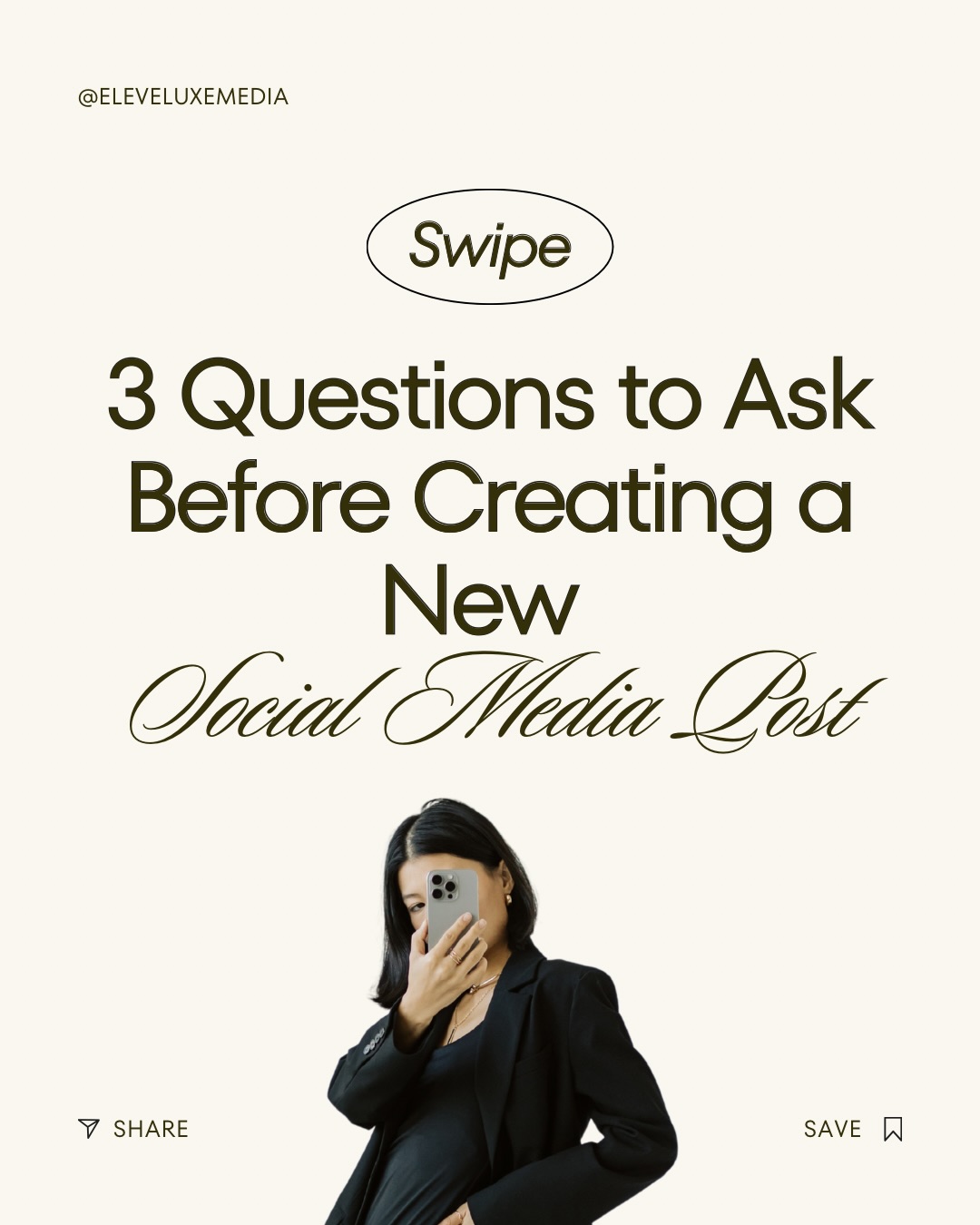 Before you hit “post,” pause for a moment.
Not every piece of content needs to go viral, it just needs to be purposeful.
These 3 questions have helped me (and our clients) create content that actually connects, not just fills up a feed.
When you know who you’re speaking to, why you’re posting, and what you want them to do next… your content starts working for you.
Save this for later, and let it guide your next post 🤍
#SmallBusinessMarketing
#SocialMediaTips
#ContentStrategy
#BrandBuilding
#EleveLuxeMedia