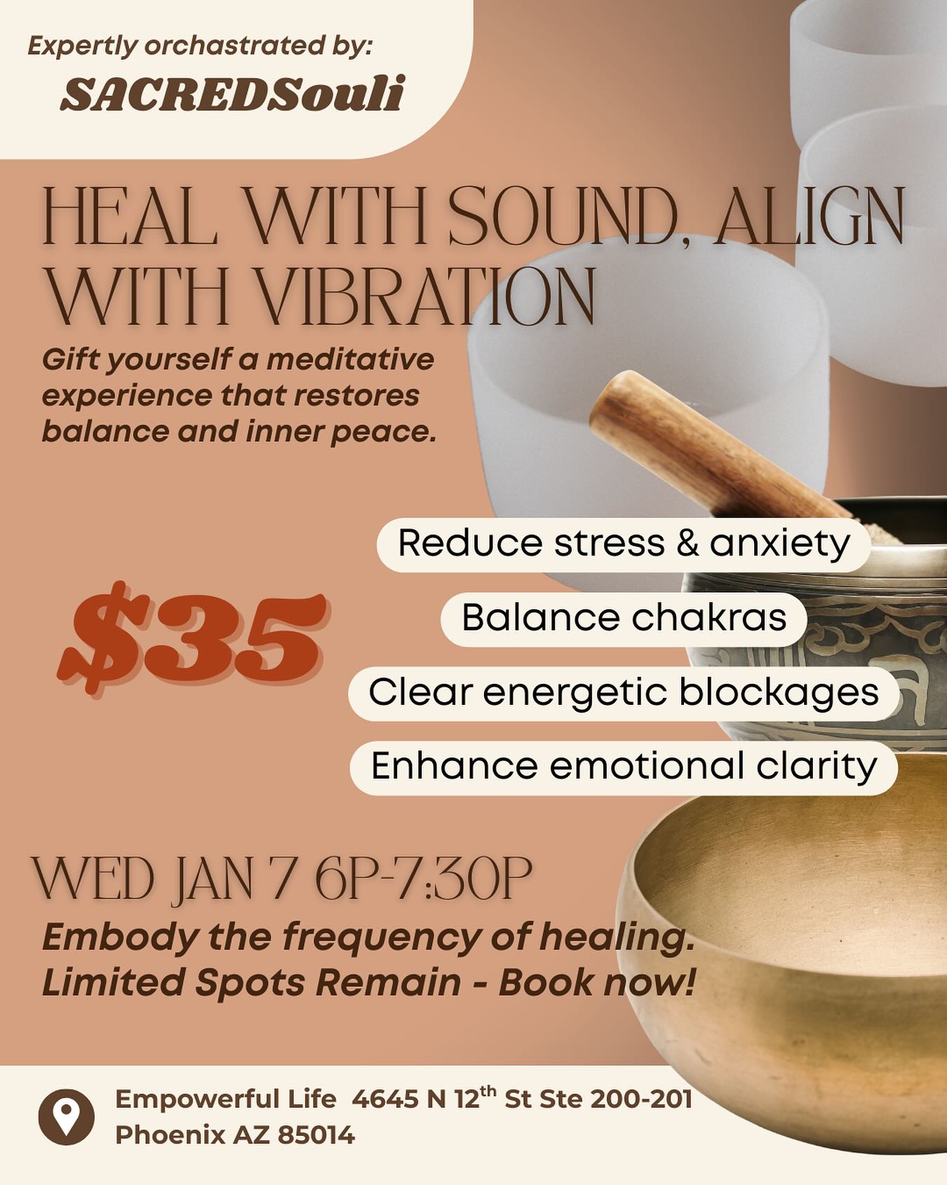 We’ve had a slight change in plans with a new sound healer taking over this scheduled SoundBath. @sacredsouli
There are still a few spots available for tomorrow evening’s immersive group healing event.
DM for enrollment details.