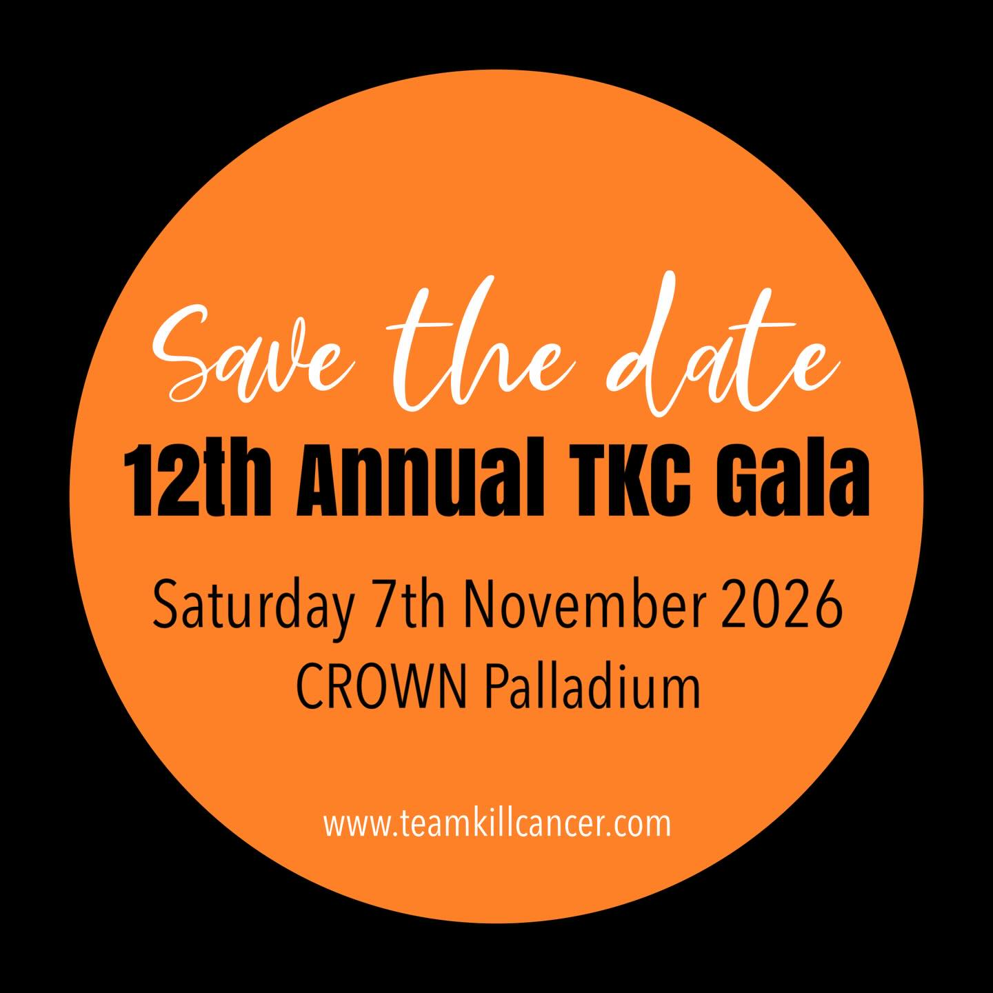 We are excited to share the news that we have just secured our venue and confirmed the date of this year’s TKC Gala…
We look forward to hosting the
12th Annual TKC Gala
at Crown Palladium
on Saturday 7th November 2026
🥂🧡💃🏼🕺
More details to come, we hope to see you all there x