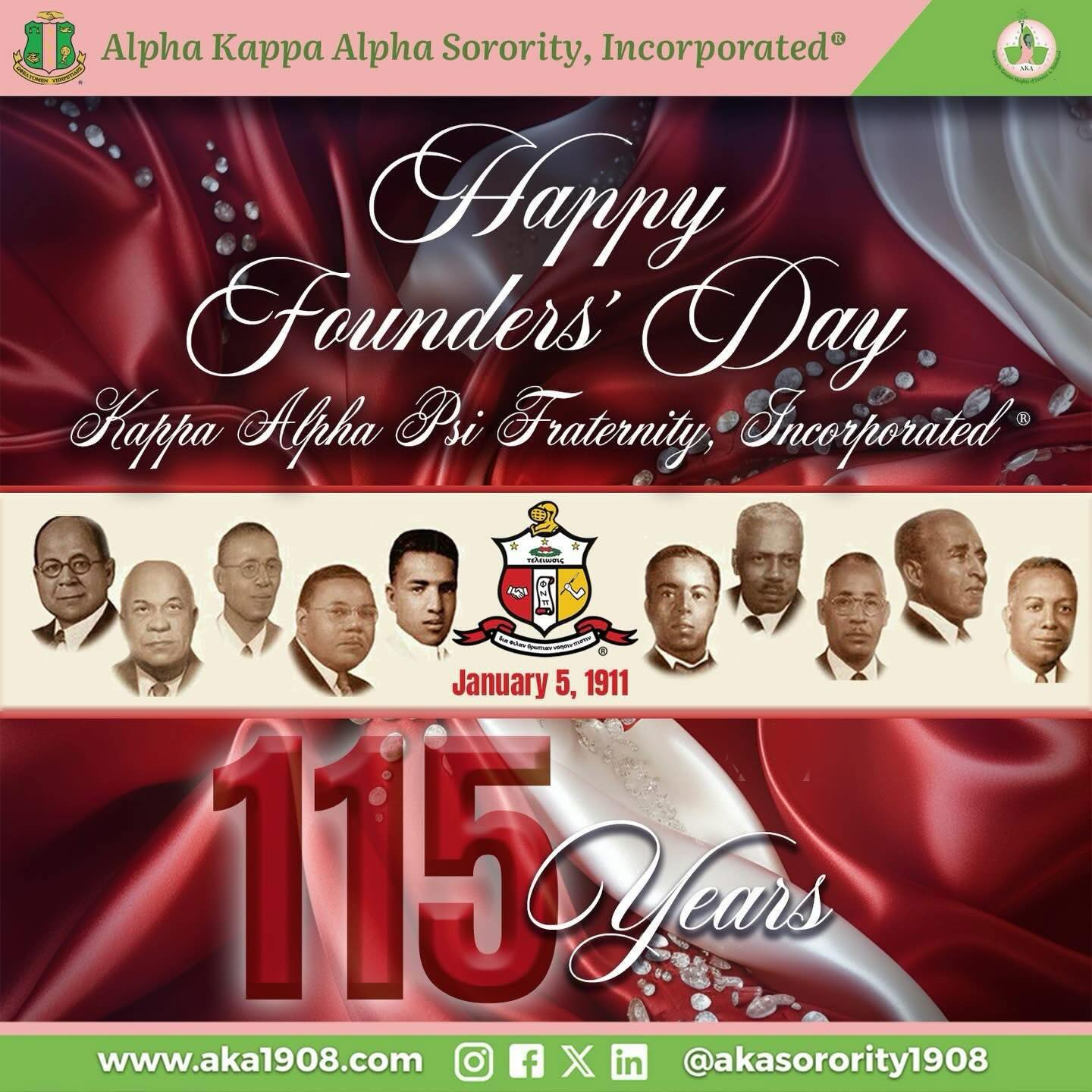 Happy 115th Founders’ Day to the Men of Kappa Alpha Psi Fraternity, Incorporated®!
#KappaAlphaPsi #AKA1908