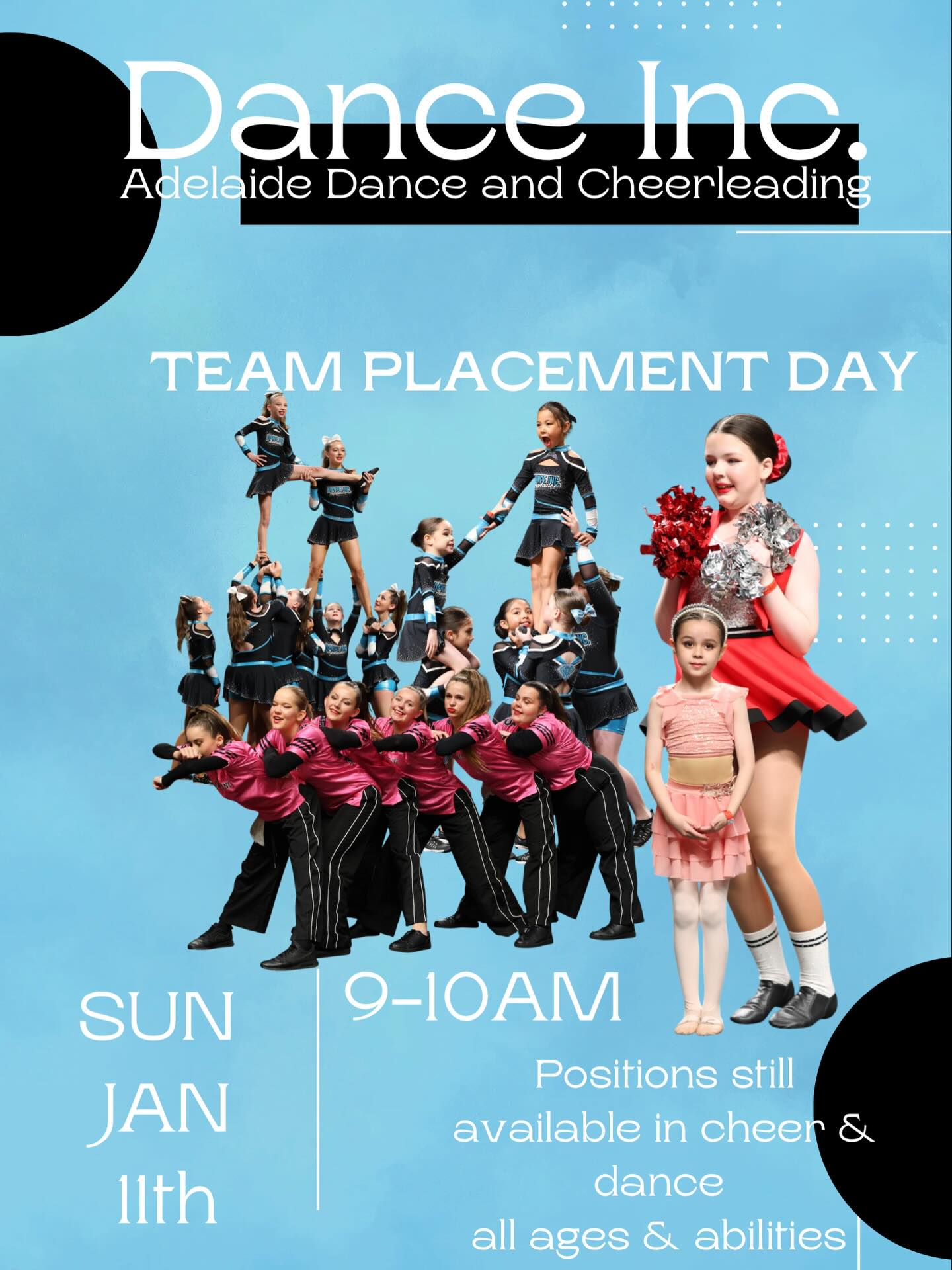 Are you still thinking about Joining Dance Inc. Adelaide in 2026? Are you still looking for a team? Come to our second team placement day π this Sunday January 11th 9-10am π