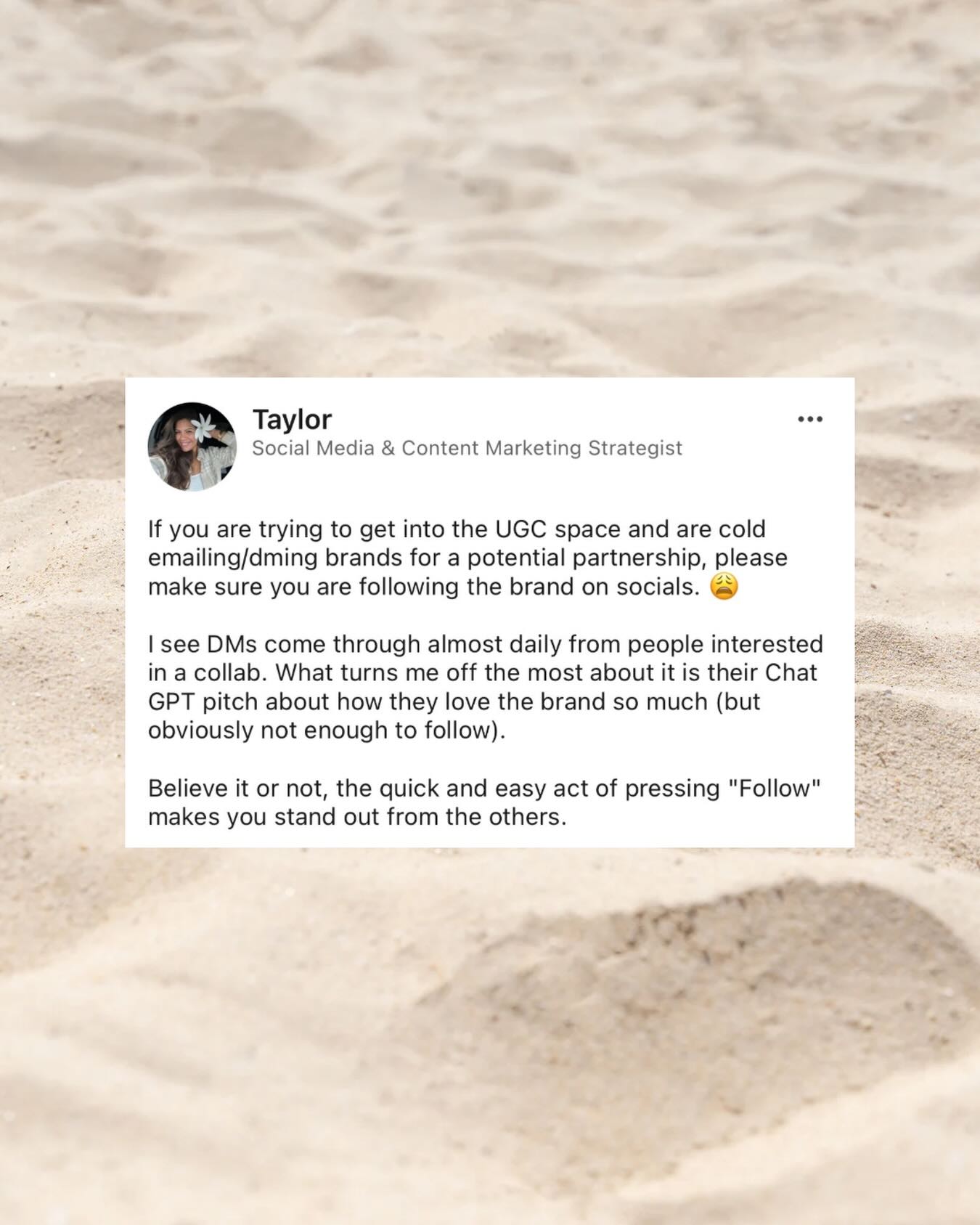 Practice what you preach! If you love the brand so much enough to want to collab, why aren't you following them and supporting them online?🤔
#bytaysocial #ugctips #ugc #socialmediamanager