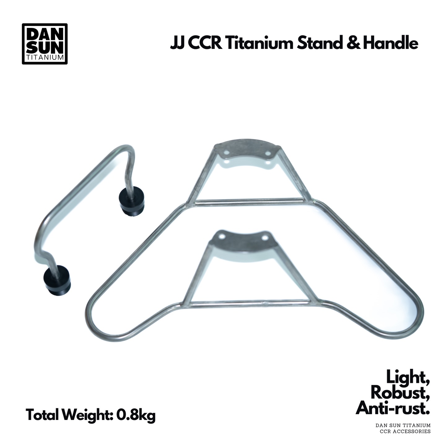 We’ve reduced the weight of the JJ CCR stand & handle by half while maintaining its structure and durability. These 1-to-1 replicas of the JJ CCR stands are the ideal choices for any travelling divers or divers who wish to reduce unit weight.
Material: Grade 5 Titanium
Diameter: 10mm
Weight: 800g (Handle: 200g; Stand: 600g)
Pre-order NOW at dansuntitanium.com
-
P.S. Titanium screw set for JJ coming in March. 🥳
