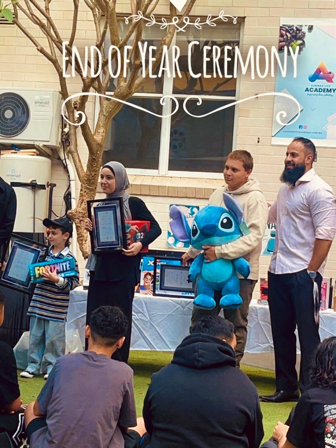 END OF YEAR AWARD CEREMONY
🏆 2025 DUX / Ameer of the Academy
Hanna Issa
⸻
🏅 Abu Bakr – Student of the Year Award
• Primary: Elijah Haddara
• High School: Layth Adnan Agha
📘 Abu Bakr – Student of the Term Award
• Benyamin Islam
⸻
🕌 Umar ibn Khattab – Devout Muslim Award
• Sumayya Jadran
• Ismaaeel Jadran
⸻
🌿 Sakinah & Sunnah – Calm, Soft & Gentle Nature Award
• Isa Makhlouf
• Nadyne El Mohamad
⸻
📖 Aishah – Intellectual & Academic Excellence Award
• Safiya El Mustapha
• Haleema Islam
• Samar Sari
⸻
🌱 Khalid ibn Al-Waleed – Most Growth & Improvement Award
• Amina Mearbany
• Eman Chaker
⸻
🤝 Uthman ibn Affan – Generosity & Helpful Character Award
• Ella Chaker
• Iesha Sari
⸻
🎉 Kids’ Choice Awards
• Most Favourite: Yasser Shmit
• Most Friendly: Layth Adnan Agha
⸻
🧠 Abu Hurairah – Exceptional Memory Award
• Noah Samaha
⸻
🕊 Siddiq Award – Truthfulness & Honesty
• Adam Khan
⸻
🎓 Year 10 Graduate – ROSA Award
• Yasser Shmit
SLA is proudly support by @brothers_in_need 🩵 & @5before5solutions 🧡