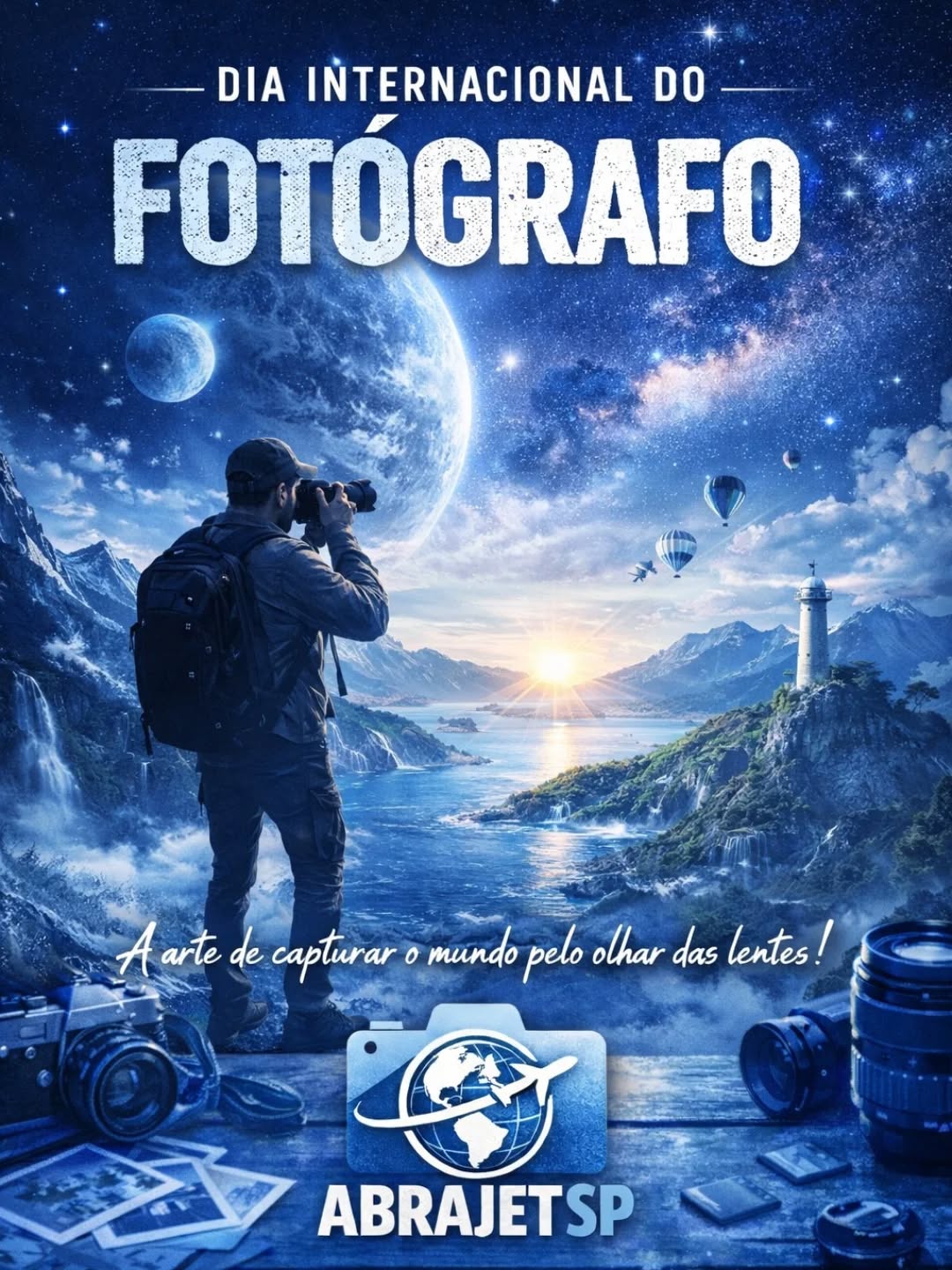 📸✨ Dia Internacional do Fotógrafo ✨📸
Hoje celebramos quem transforma instantes em eternidade, sentimentos em imagens e histórias em memória. 💙🤍
O fotógrafo enxerga o mundo com sensibilidade, técnica e paixão, revelando detalhes que muitos não veem. 🌍👁️
Que nunca falte luz, inspiração e aquele clique perfeito! 📷💫
👏 Parabéns a todos os fotógrafos que fazem da arte de capturar o mundo um verdadeiro espetáculo!🤍💙
#DiaInternacionalDoFotógrafo #Fotografia #ArteDeFotografar #AbrajetSP #OlharQueContaHistórias