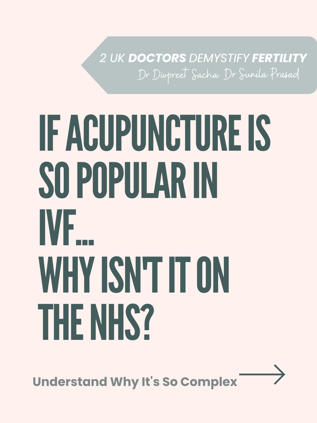 Two doctors. Different paths. Same fertility confusion.
One of us is a GP who went through IVF as a patient.
The other is a paediatrician who retrained into fertility acupuncture.
From those different perspectives, we kept seeing the same thing: people aren’t confused because they haven’t researched enough; they’re confused because there’s so many mixed messages.
Funding structures, evidence thresholds, study design all creates complexities that rarely explained- even though it directly affects the decisions people are expected to make.
Over the next few weeks, we’ll be unpacking this properly.
Because when there’s no clear yet, what matters most is how decisions are made.
Comment NAVIGATE for your free ebook ⭐️ Save The Date 26.02.26.