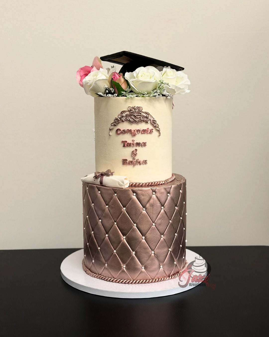 Milestones taste sweeter with a custom cake.🎓
An elegant two-tier graduation cake with quilted rose-gold textures, fresh florals, and a graduation cap finish, perfect for celebrating years of hard work and dedication.
Planning a graduation or special event?
DM me or visit my website to order your custom cake today.💕
-
-
-
#graduationcakes🎓 #graduationcaketopper #graduationcakeideas #graduationparty #graduationpartyideas #graduationpartydecoration #happygraduation #gradcake #floridacakes #floridabaker #tallahasseefood #cakeforgraduation