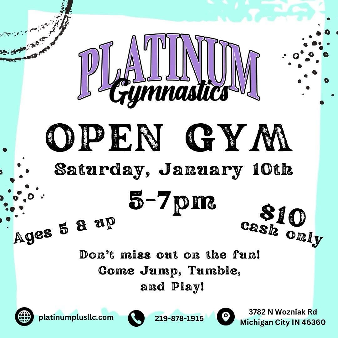 Don’t forget - Open gym THIS Saturday 5-7pm! 🤸🏼♀️
