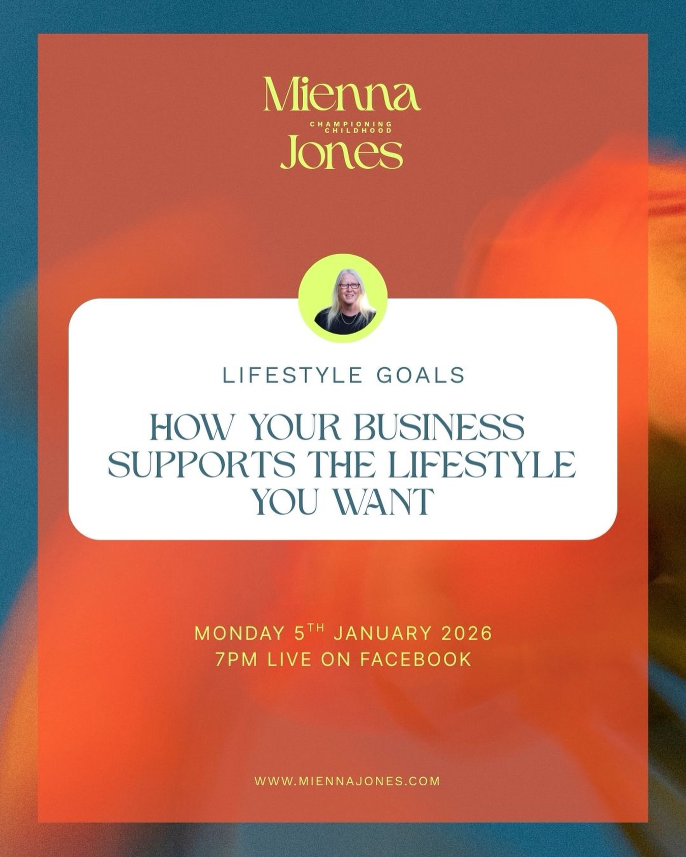 Monday 5th December 2026!
7pm live on Facebook - link in bio
Lifestyle Goals - how your business supports the lifestyle you want
Let’s discuss how to align your life goals with your business goals so your business supports the lifestyle you actually want.
- Working the hours you want
- Earning enough to live comfortably (not just survive)
- Having time for family, rest, travel, or creativity
- Running a business that fits around your life not the other way round
So instead of asking “How can I grow my business?” you ask “What kind of life do I want - and how can my business help me get there?”
Everyone welcome - Mienna ✨
#Miennajones #lifestylegoals #childminder #businesssupport