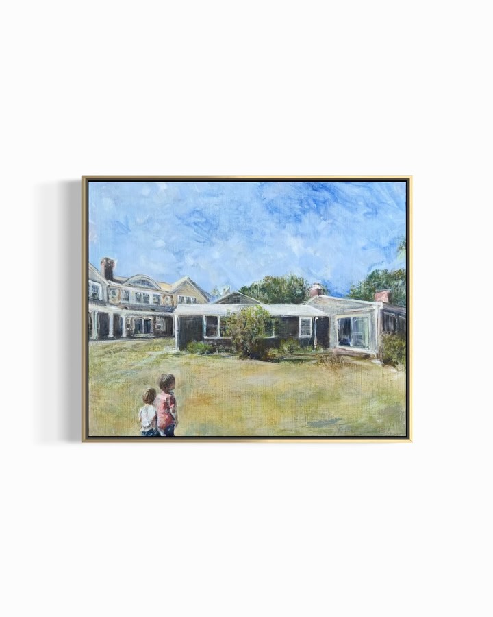 The Cape House 🤍
If you know me, you know Cape Cod holds my heart.
And if you know my work, you know I’m drawn to nostalgia. The kind that brings quiet, happy tears.
This past summer, my cousin @kelly_cubias who is more of a sister to me, commissioned a painting for her parents as they completed their dream home at the Cape. But this wasn’t just about a new house.
It was about honoring the old one.
Potter’s Place.
She gave me full artistic freedom and sent a few photos. Almost instantly, we noticed the same moment. Her two sons standing together, suspended in time. One looking toward the past, the other leaning into what’s ahead. We both knew at the same time.
That’s where the story began.
I started quietly in the studio, and a month later her dad texted the exact same image. Two boys and two houses. He asked for it to be framed for Christmas, as if he already knew.
Over the past few months, I’ve had the privilege of painting more than an image. I was able to hold tradition, family, and love in one frame.
The support and reaction from my family is something I’ll never take lightly. It was an honor to create this, and a joy to give it.
I hope you feel it too 🤍