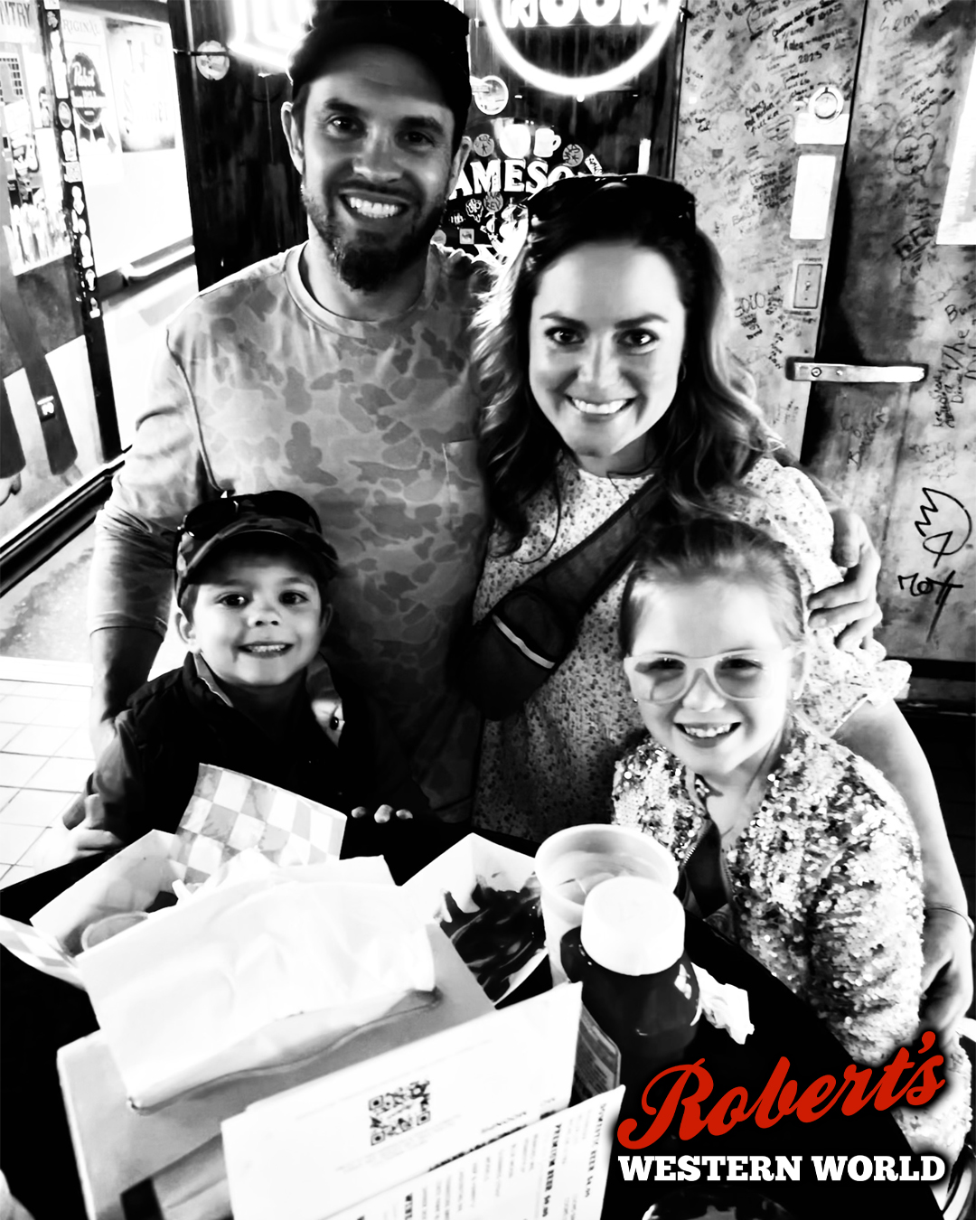 Check out this wonderful family who stopped in for some French fries and country music on their way down to Florida vacation. Pictured along with their parents are a little gymnast and a future American Ninja Warrior. As many of you know we are all ages until 6pm everyday. We always love seeing the little ones in our honky tonk, as it's never too early to introduce them to the music that made Music City. What a beautiful group. Safe travels to Florida and come see us again.