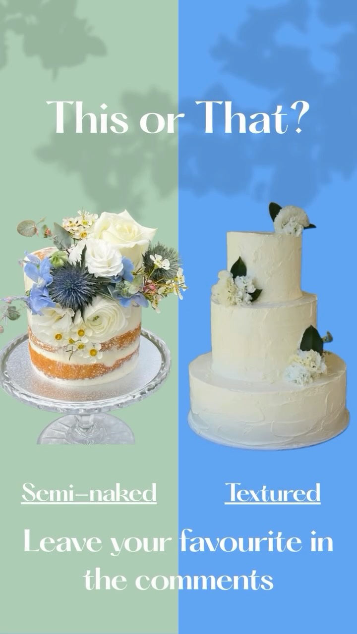 Two styles.
โจ Semi-naked elegance
โจ Soft textured buttercream
Which finish suits your celebration? Comment below
#cake #cakefinishes #buttercream #southcoastbaker #southcoastweddings