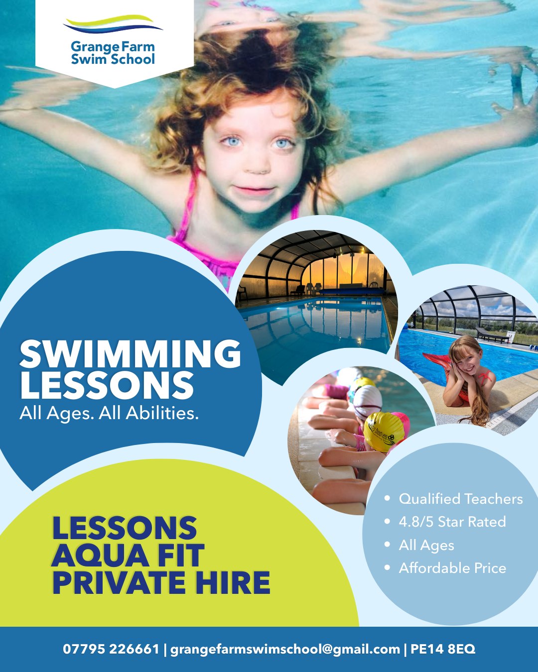 Swimming lessons for all ages & abilities 💦
From first splashes to confident strokes, we help swimmers of every age feel safe, strong, and confident in the water 🏊♀️
With fully qualified teachers, Aqua Fit sessions, and private hire and much more available, there’s something for everyone at Grange Farm Swim School.
📍 PE14 8EQ
📞 07795 226661
📧 grangefarmswimschool@gmail.com
#fenlandswimming #swimminglessons