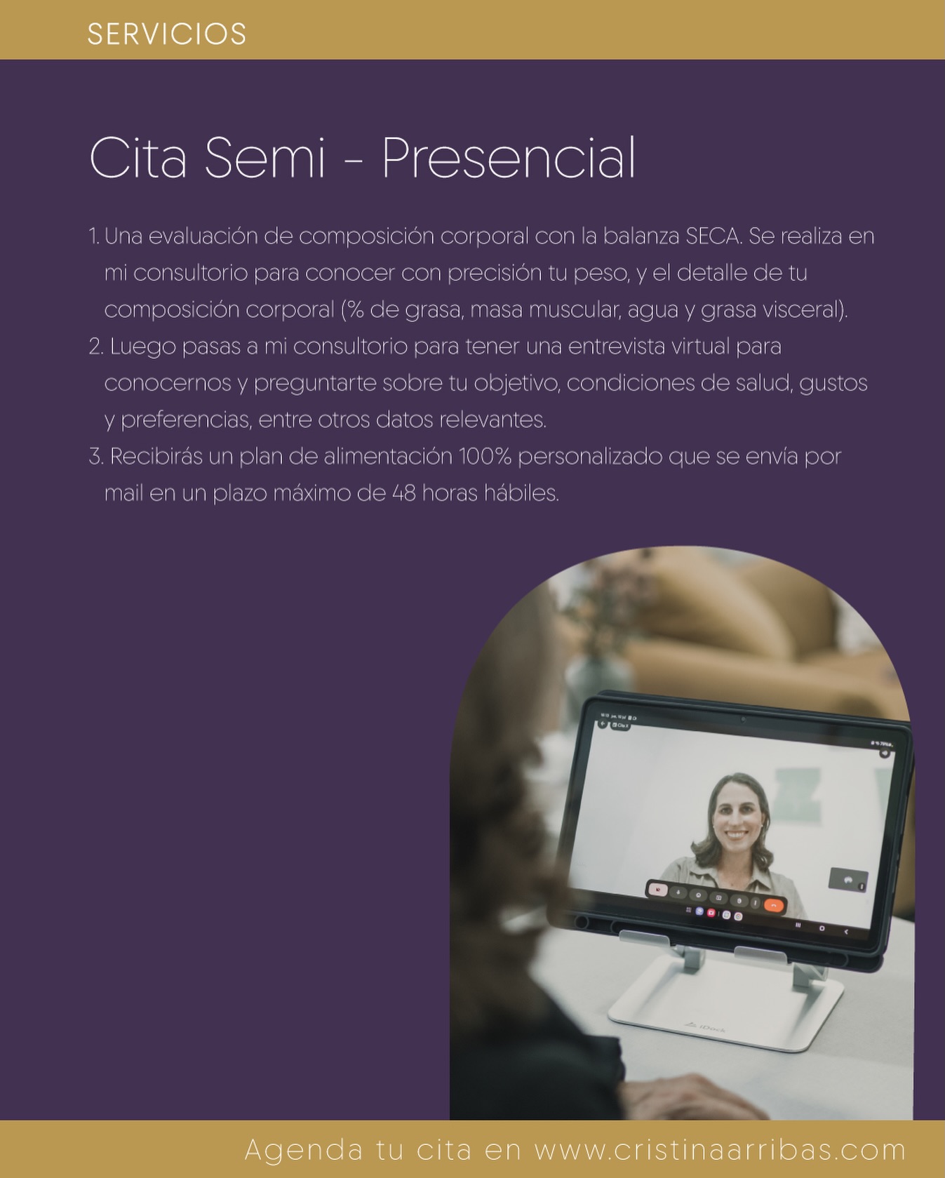 Para agendar una cita puedes hacerlo desde la web www.cristinaarribas.com o por el botón de WhatsApp en mi perfil ✨