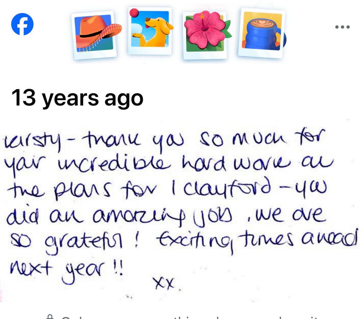 Happy New Year 🥳
This just popped up ...... 13 years ago, it's crazy/scaryhow quickly time flies isn't it 😳?!
#time #memory #testimonial